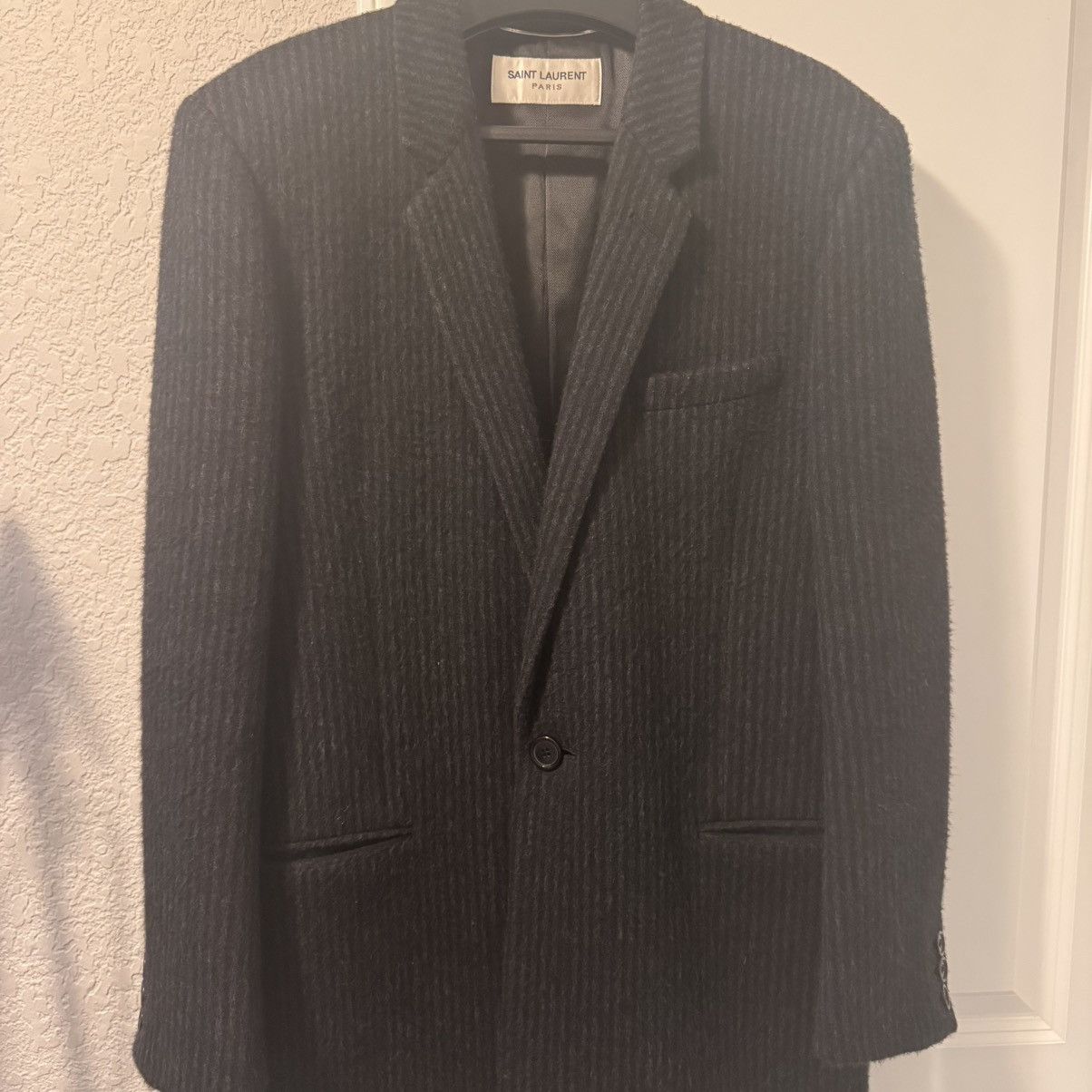 Saint Laurent Paris Pinstripe Overcoat Size US L / EU 52-54 / 3 - 1 Thumbnail