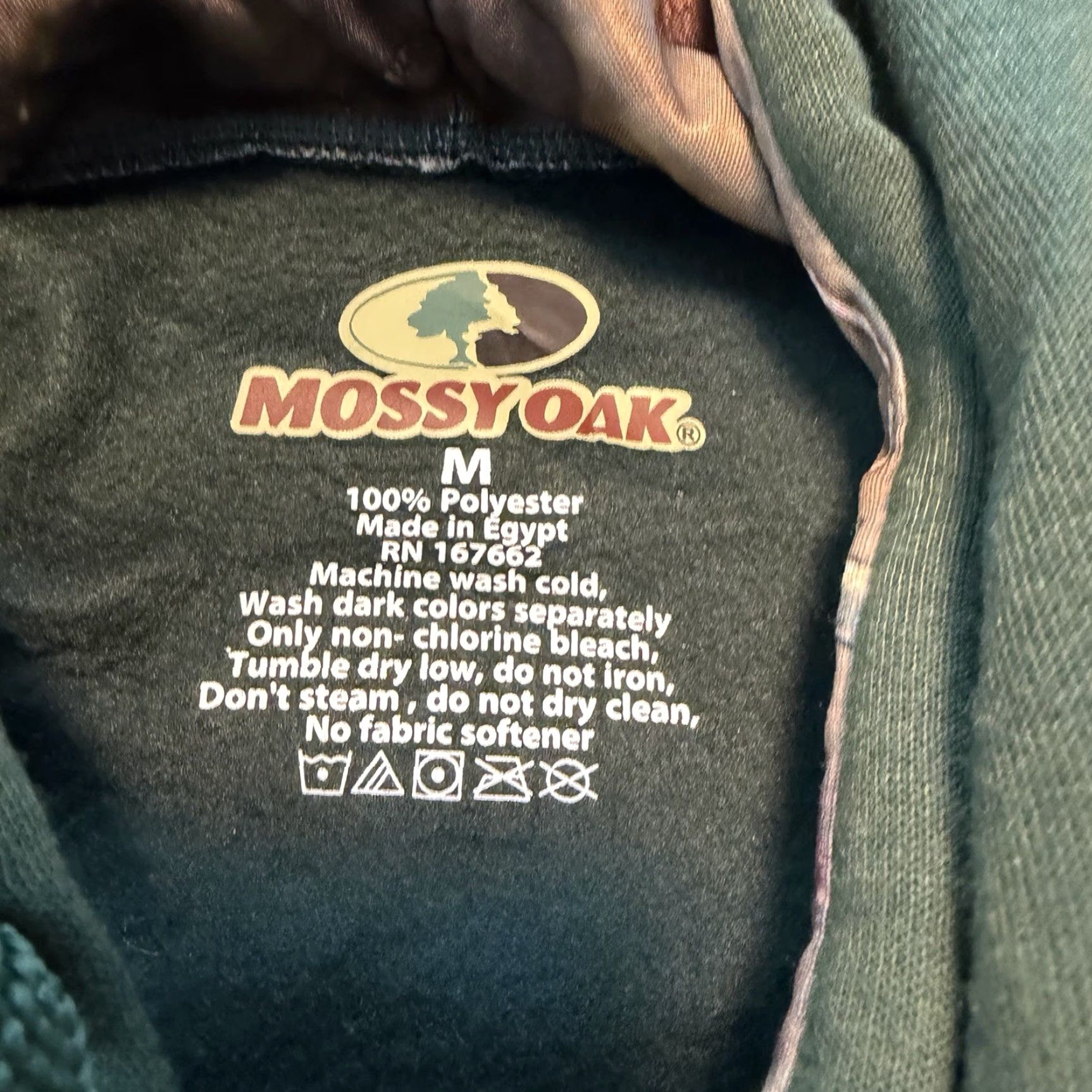 Vintage Mossy Oak Hoodie Mens Medium Green Camo Flag Pullover Hooded Sweatshirt Outdoors Size US M / EU 48-50 / 2 - 5 Thumbnail