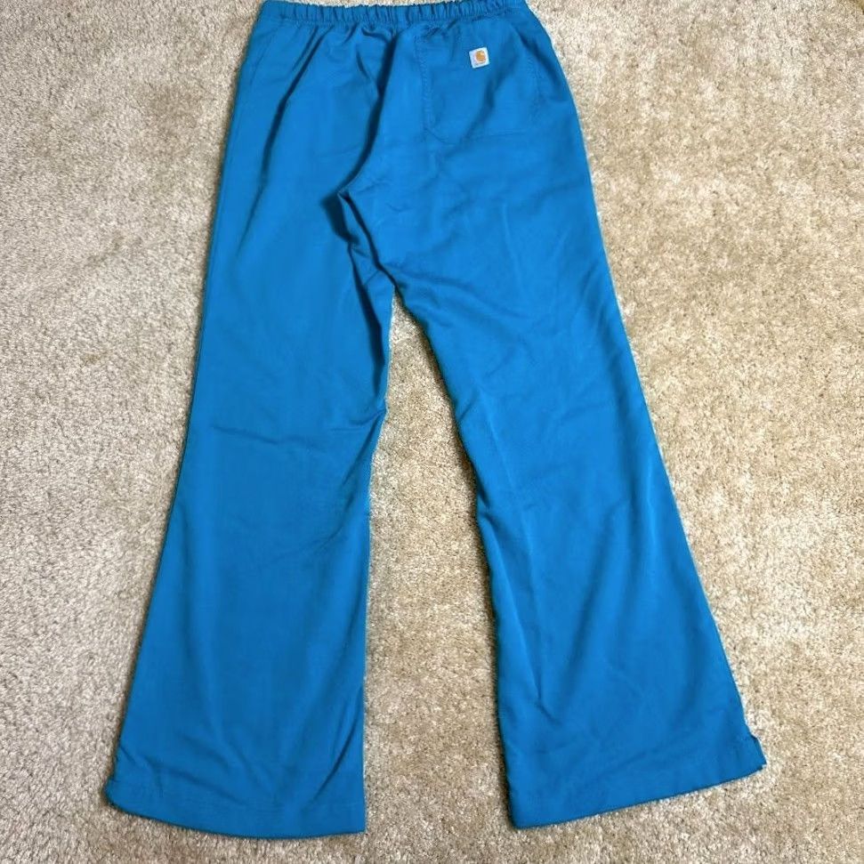 Carhartt Carhartt WorkFlex Scrub Pants Womens S Teal Drawstring Flare Leg Medical C51202 Size 28" / US 6 / IT 42 - 2 Thumbnail