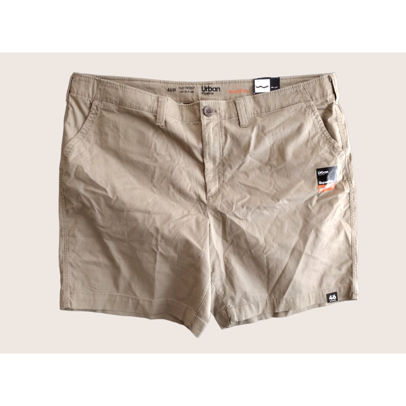 Vintage VINTAGE Urban Pipeline Flat Front Super Men Flex Hits At Knee Shorts Khaki 46 Size US 30 / EU 46 - 1 Thumbnail