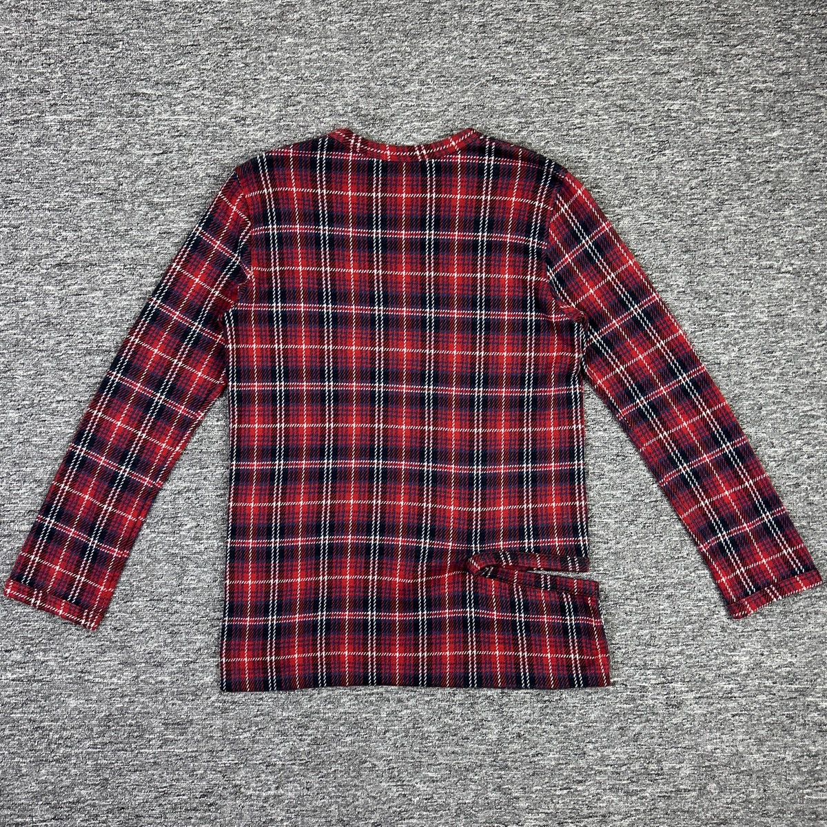 Comme des Garcons CDG – Deformed Knit Asymmetric Red Tartan Long Sleeve Top Size M / US 6-8 / IT 42-44 - 7 Thumbnail