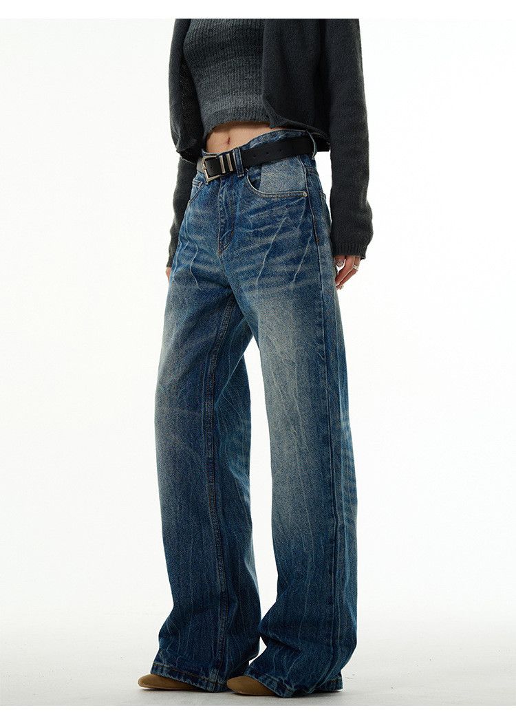 Japanese Brand × Jean Men's American retro lightning pattern loose jeans Size US 32 / EU 48 - 2 Thumbnail