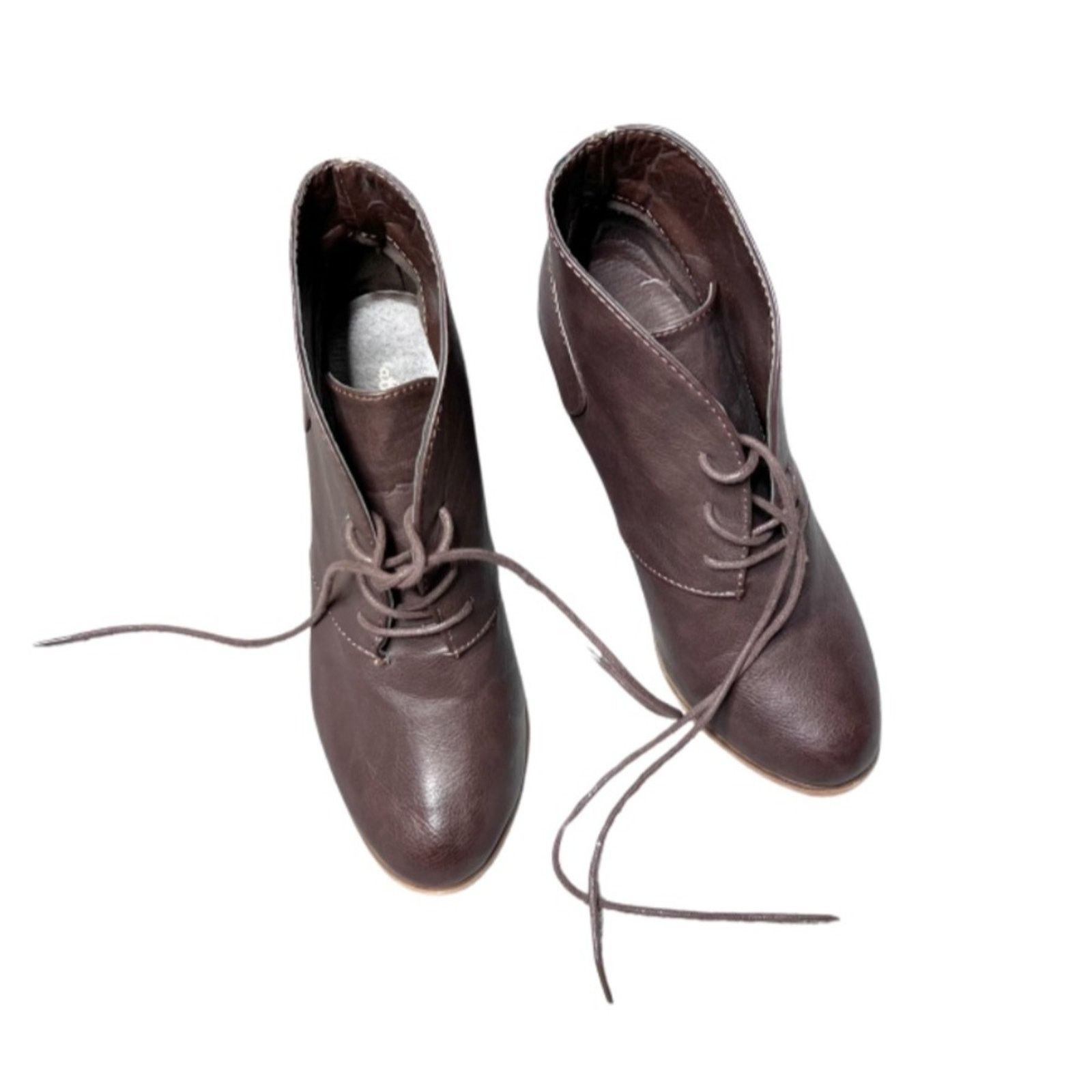 Other Altar'd State Women’s Brown Leather Platform Ankle Booties Size US 6.5 / IT 36.5 - 11 Thumbnail