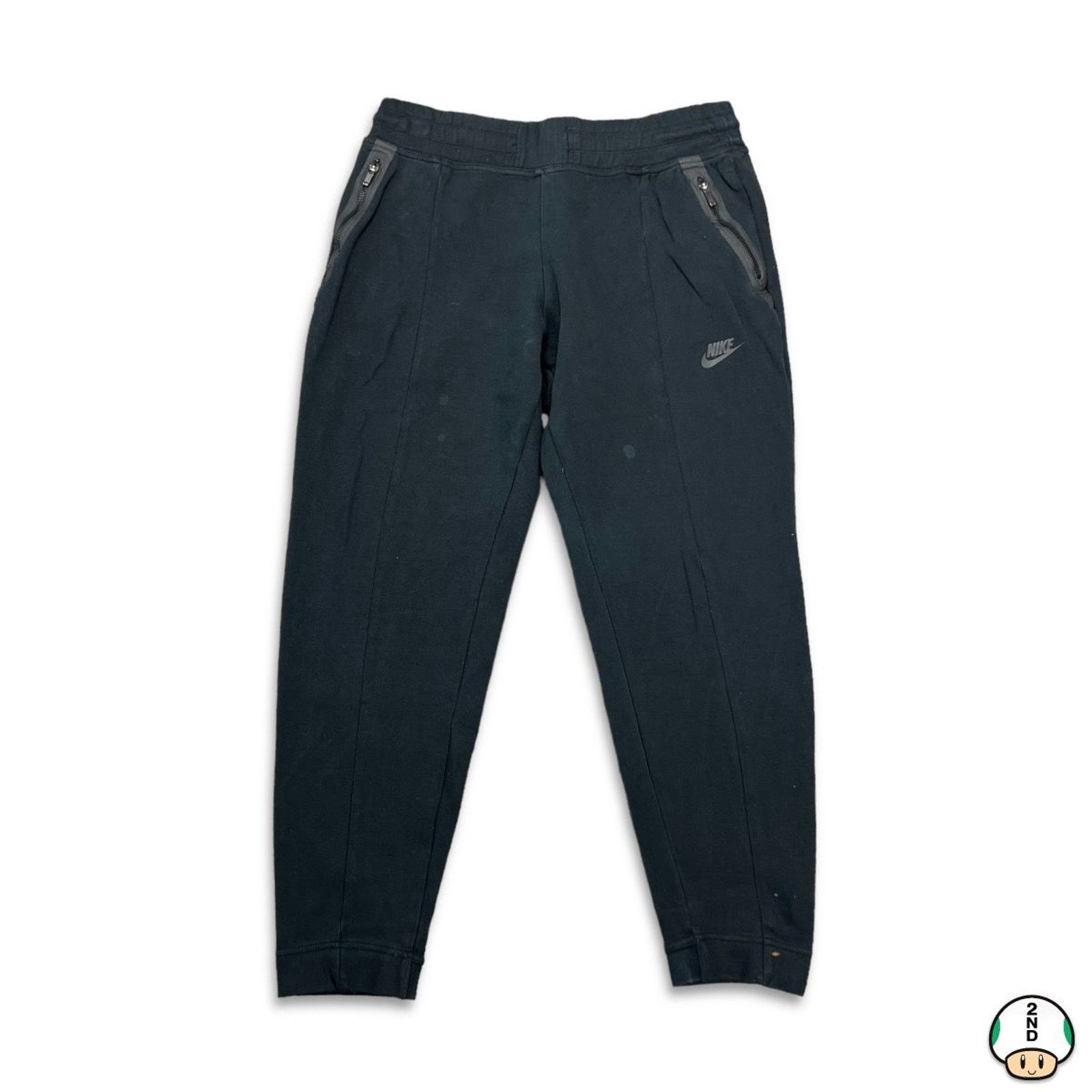 Nike × Vintage Nike Tech Fleece Sweatpants Large Black Swoosh Joggers Size US 32 / EU 48 - 1 Thumbnail