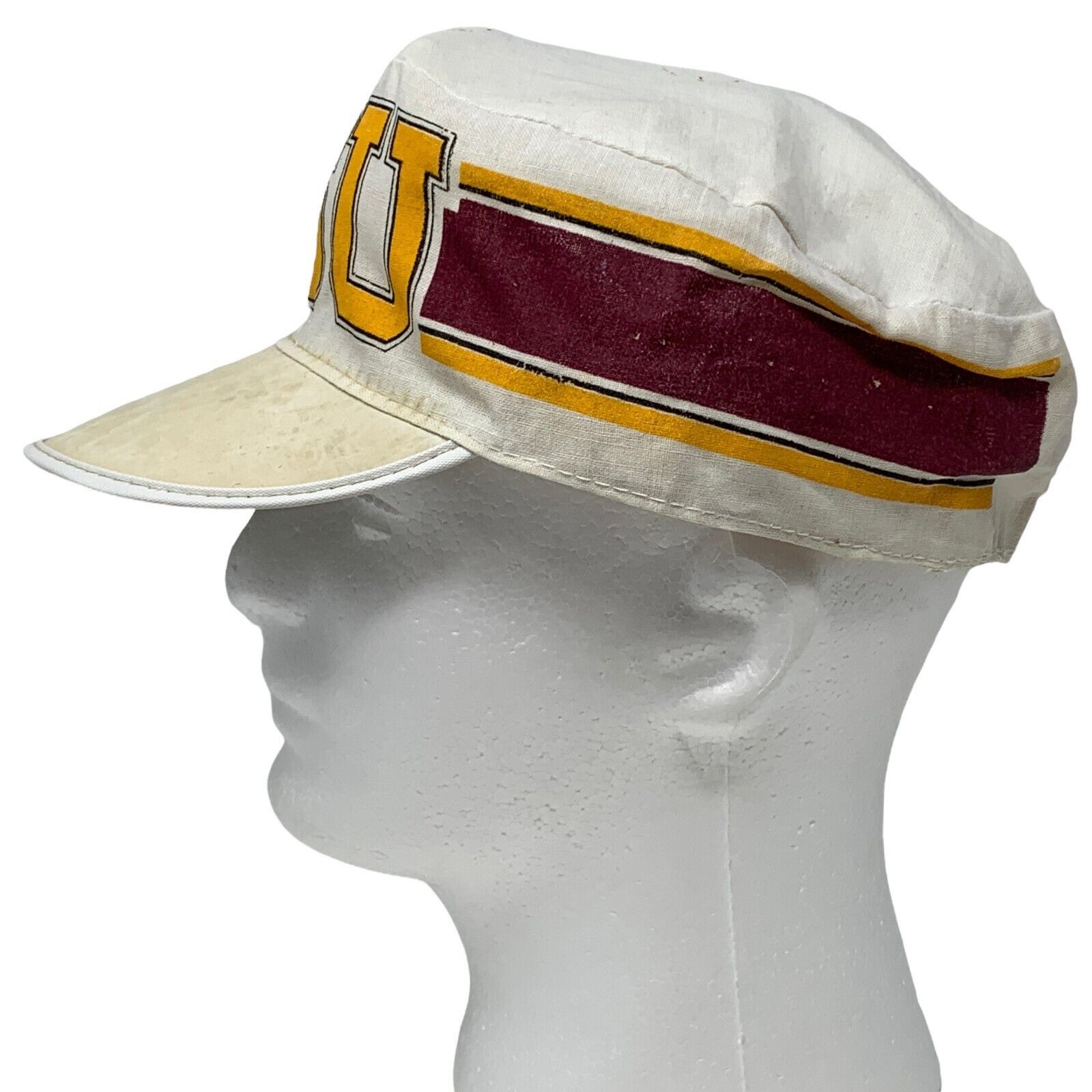 Other Vintage ASU Sun Devils Painters Hat Cap Fitted 7 3/8 White Size ONE SIZE - 10 Thumbnail