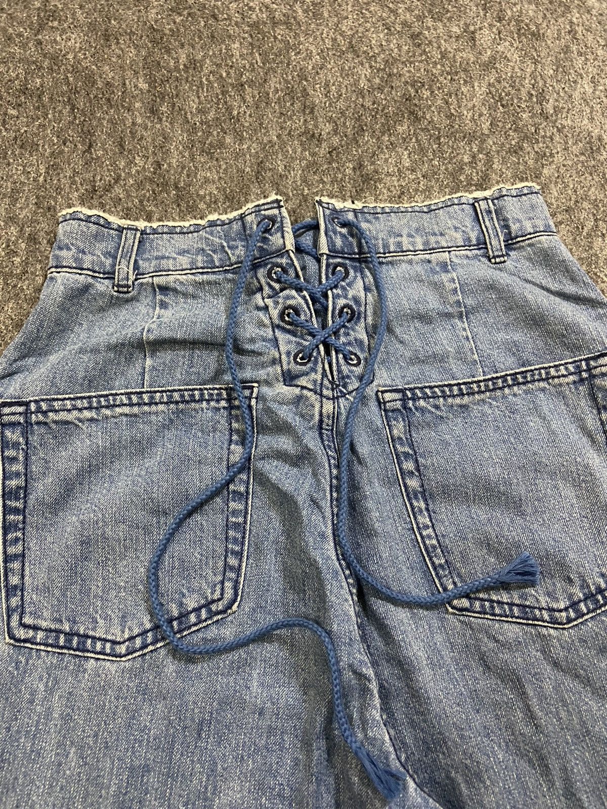 Hysteric Glamour × If Six Was Nine × Le Grande Bleu (L.G.B.) Vintage Y2K GU girls' denim pants with straps at the back Size 25" / US 0 / IT 36 - 4 Thumbnail