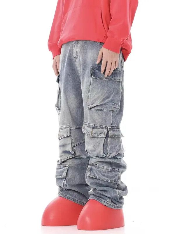 VIBE Vintage washed multi-pocket cargo jeans Size US 32 / EU 48 - 5 Thumbnail