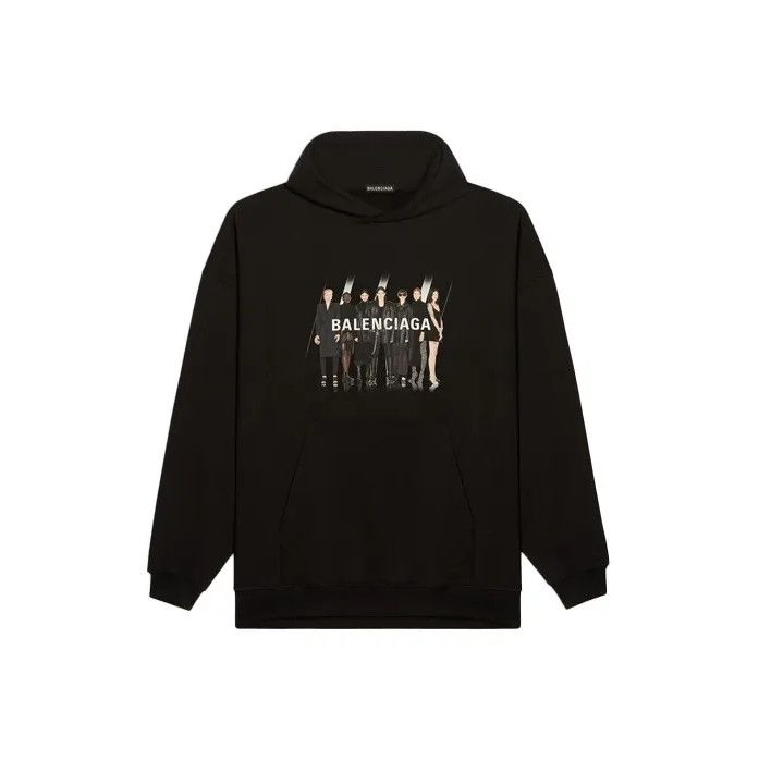 Balenciaga Balenciaga Casual Logo Print Black Hoodie Size US XXS / EU 40 - 1 Thumbnail