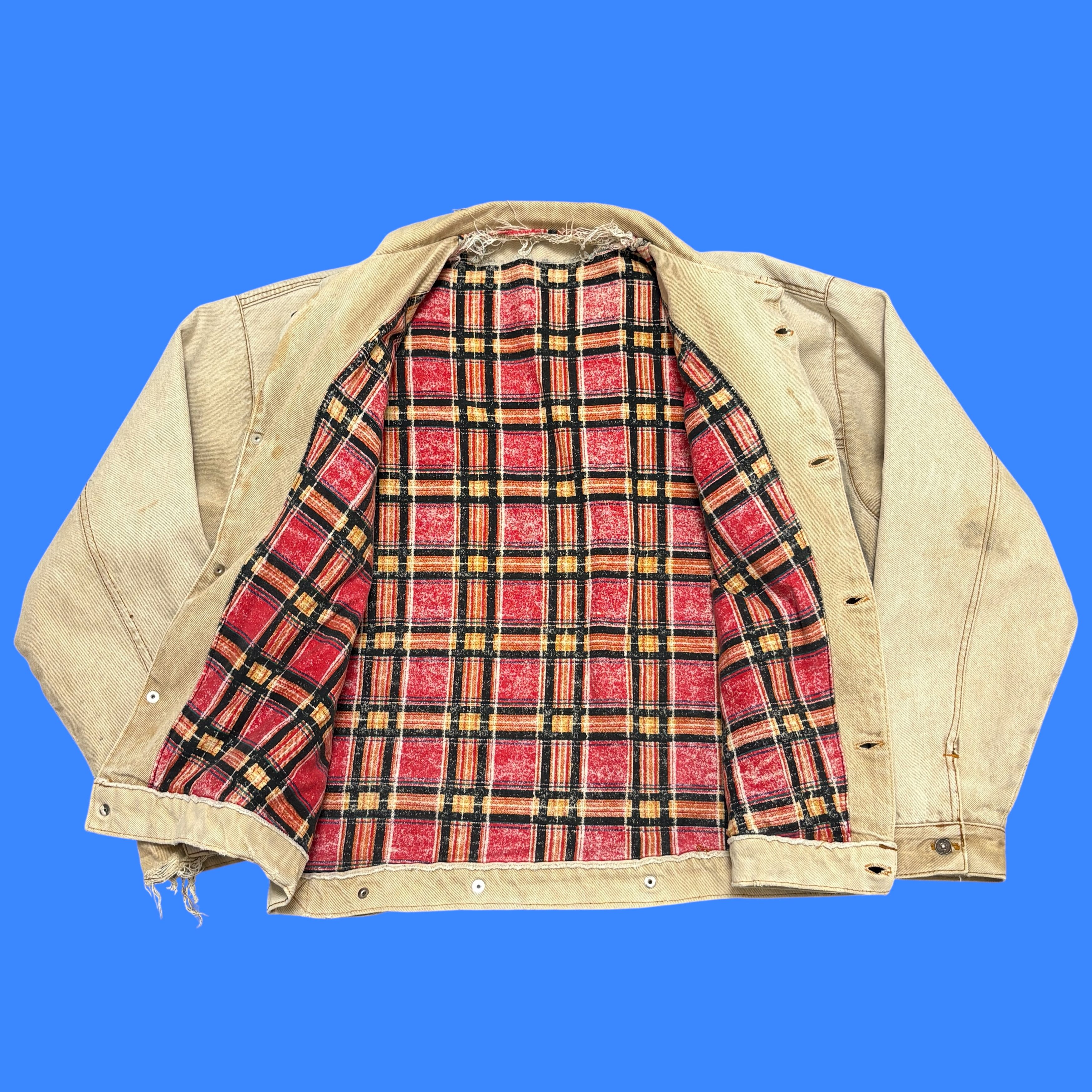 Levi's Vintage 90s Levi's Blanket Lined Trucker Jacket Workwear Size US L / EU 52-54 / 3 - 3 Thumbnail