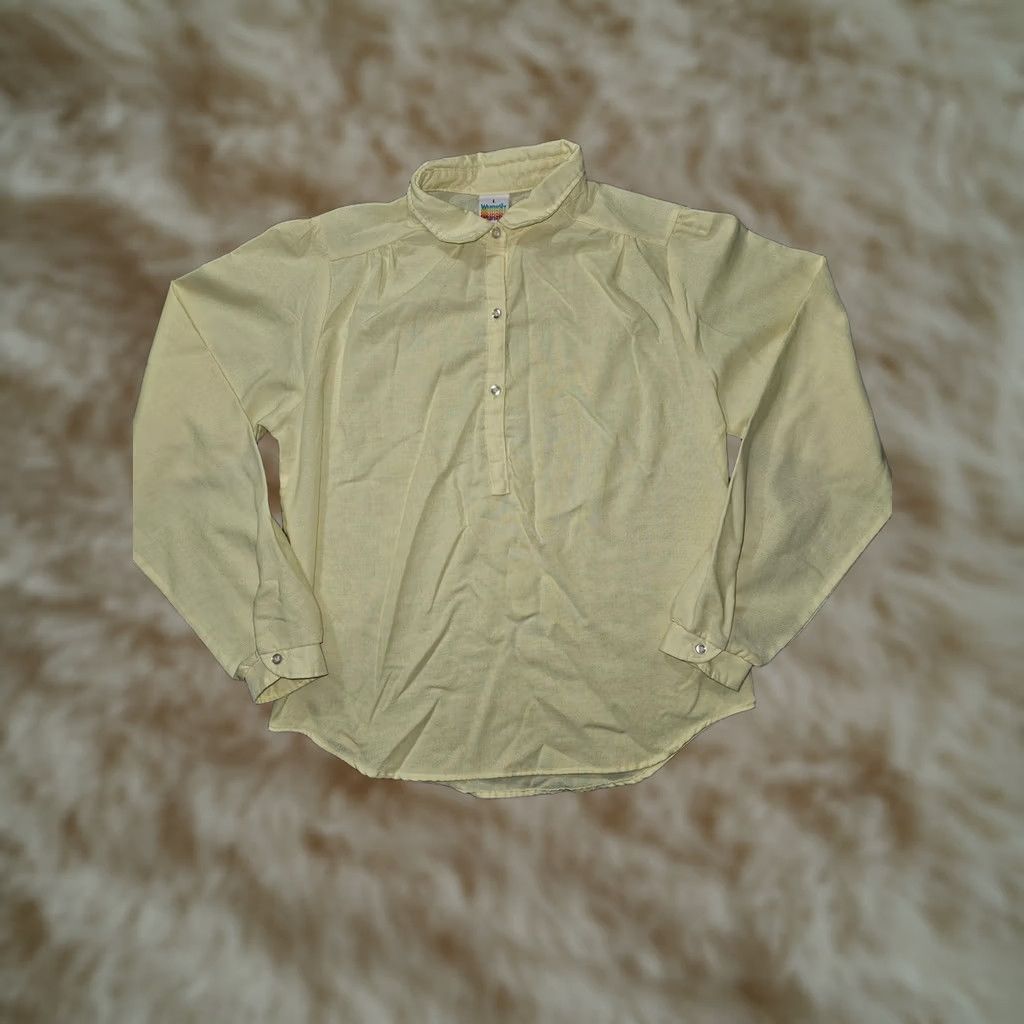 Wrangler VINTAGE Wrangler Shirt Women's Large Yellow Pullover Western Made USA 80s Size L / US 10 / IT 46 - 1 Thumbnail