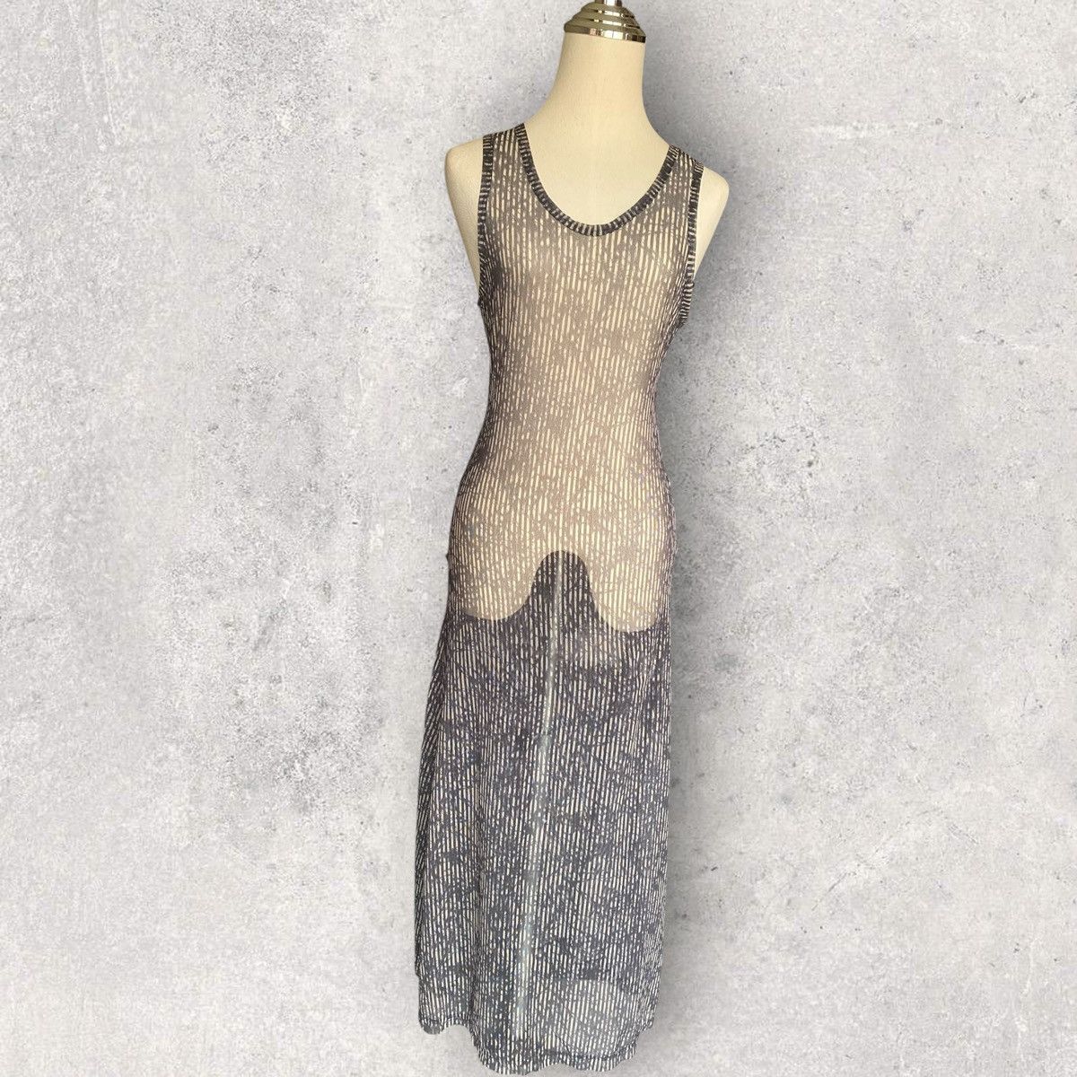 Jean Paul Gaultier Degrade Stripe Sheer Mesh Maxi Dress Size M / US 6-8 / IT 42-44 - 1 Thumbnail