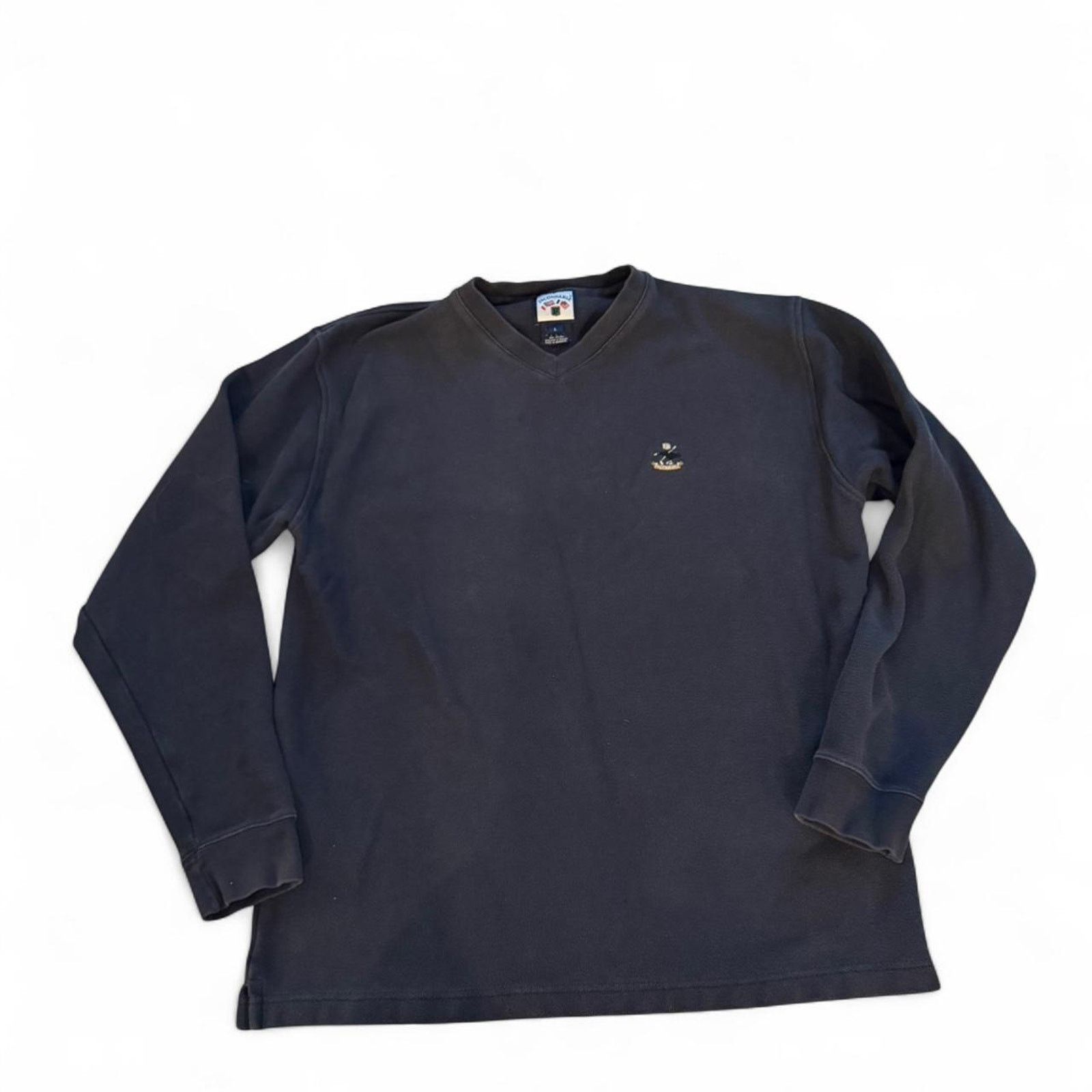 Faconnable Vintage Faconnable Navy V-Neck Pullover Sweater L Size US L / EU 52-54 / 3 - 2 Thumbnail