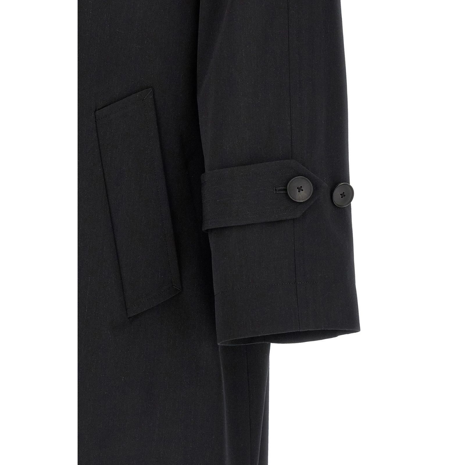 Auralee AURALEE Light Wool Gabardine Black Trench Coat New & Authent Size US XL / EU 56 / 4 - 4 Thumbnail