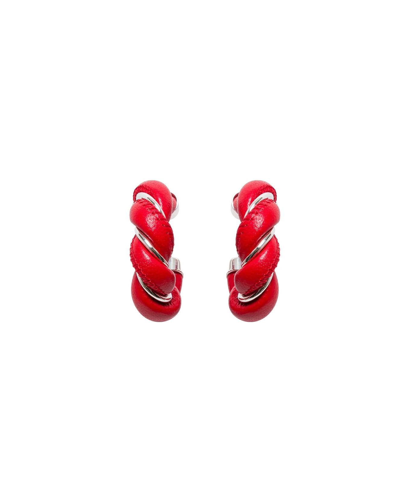 Bottega Veneta o1s1rm1025 Size: OS / Hoop Earrings in Red Size ONE SIZE - 2 Thumbnail