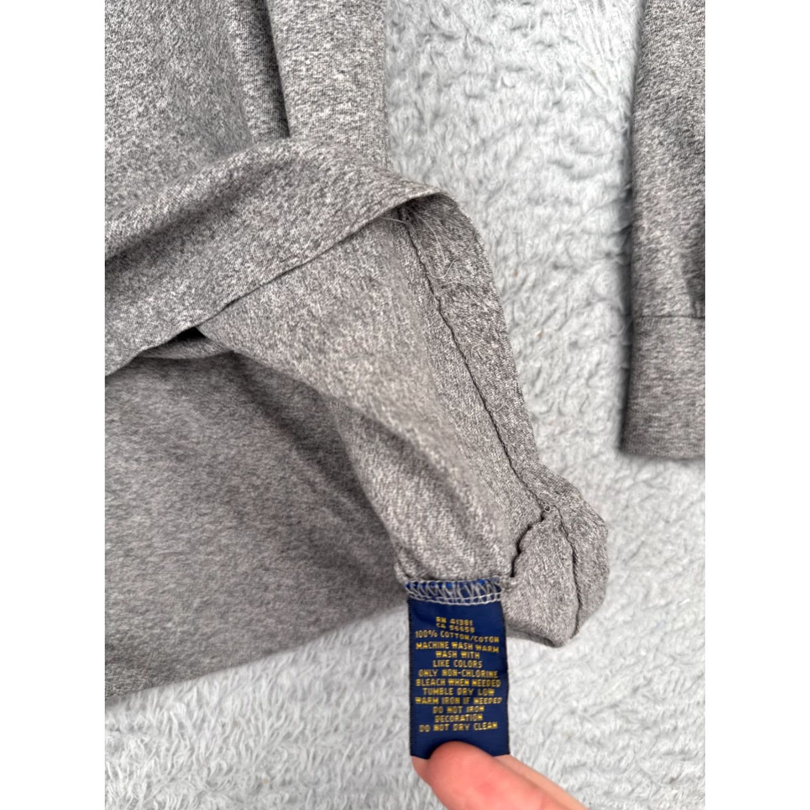 Polo Ralph Lauren Polo Ralph Lauren Shirt Men M Gray Crew Neck Long Sleeve Custom Fit Cotton Jersey Logo All Seasons 90s City Brand Mens Size US M / EU 48-50 / 2 - 7 Thumbnail