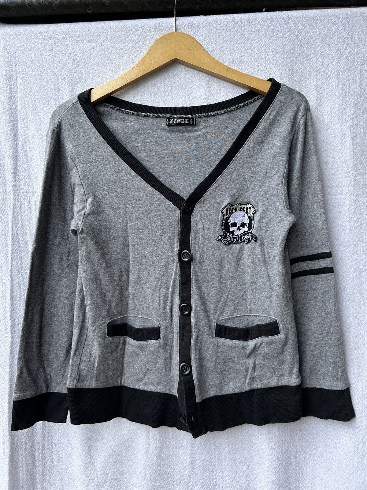 Cardigan japanese rock beat skull style