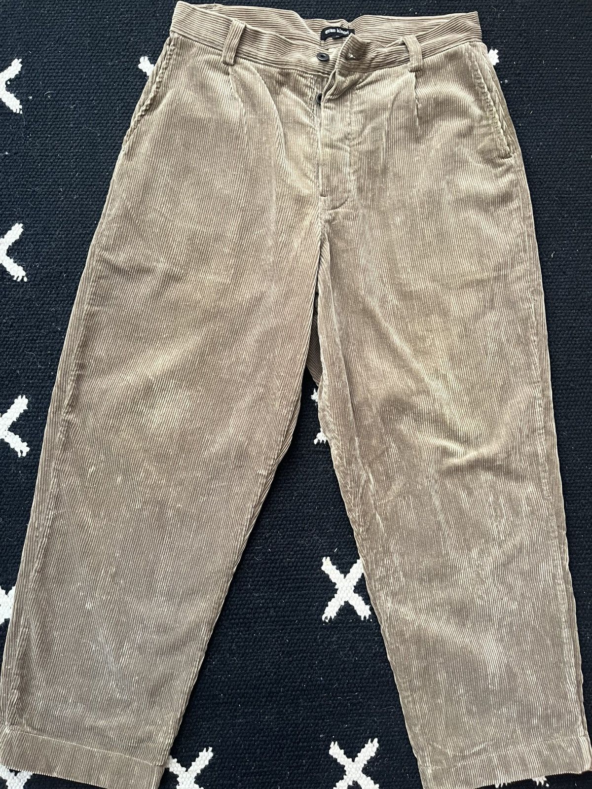 Single pleat pant - natural dye cotton/hemp corduroy