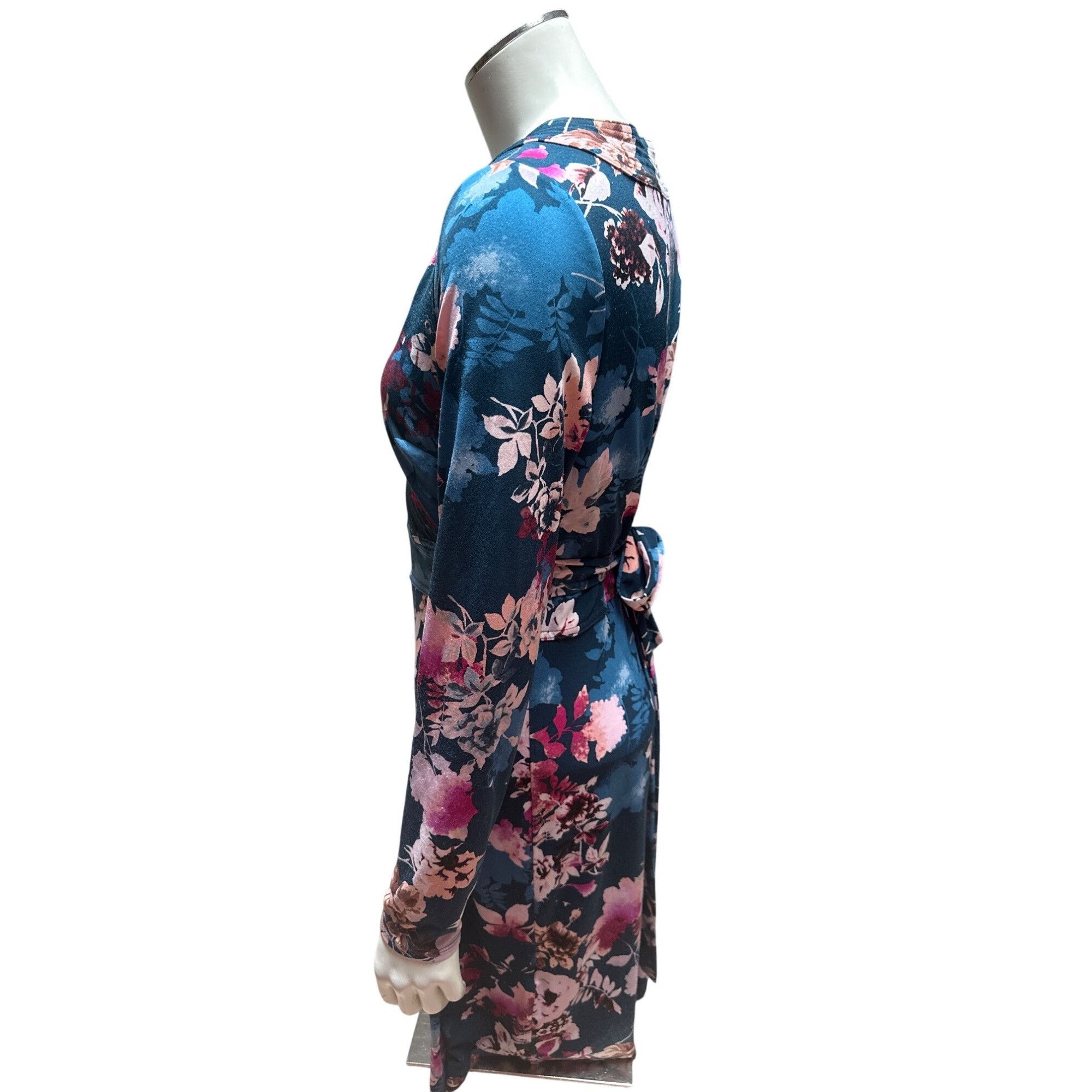 Other Thalia Sodi Small Teal Floral Wrap Dress Long Sleeve Fall Pa Size S / US 4 / IT 40 - 7 Thumbnail