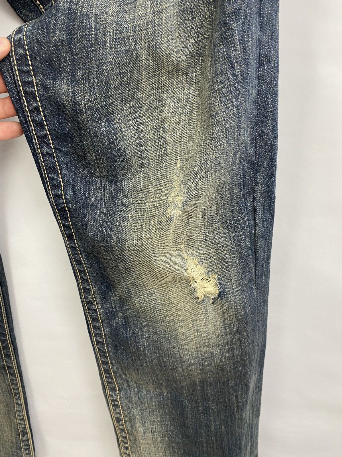 4GSELLER 🇯🇵 Y2K MEK Denim USA Trashed Faded Japan Style Jeans Rare Size US 34 / EU 50 - 21 Thumbnail