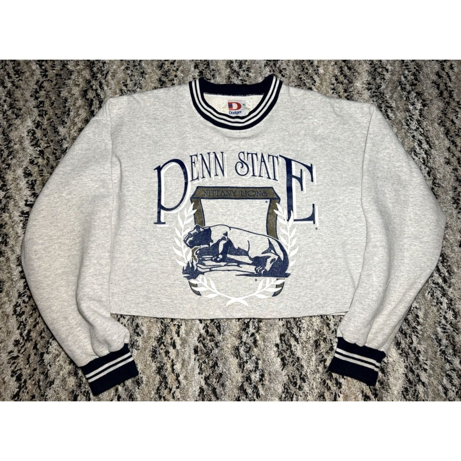 Penn VINTAGE Penn State University PSU Crewneck Sweatshirt 80s 90s XL Woman’s Cropped Size US XL / EU 56 / 4 - 2 Thumbnail