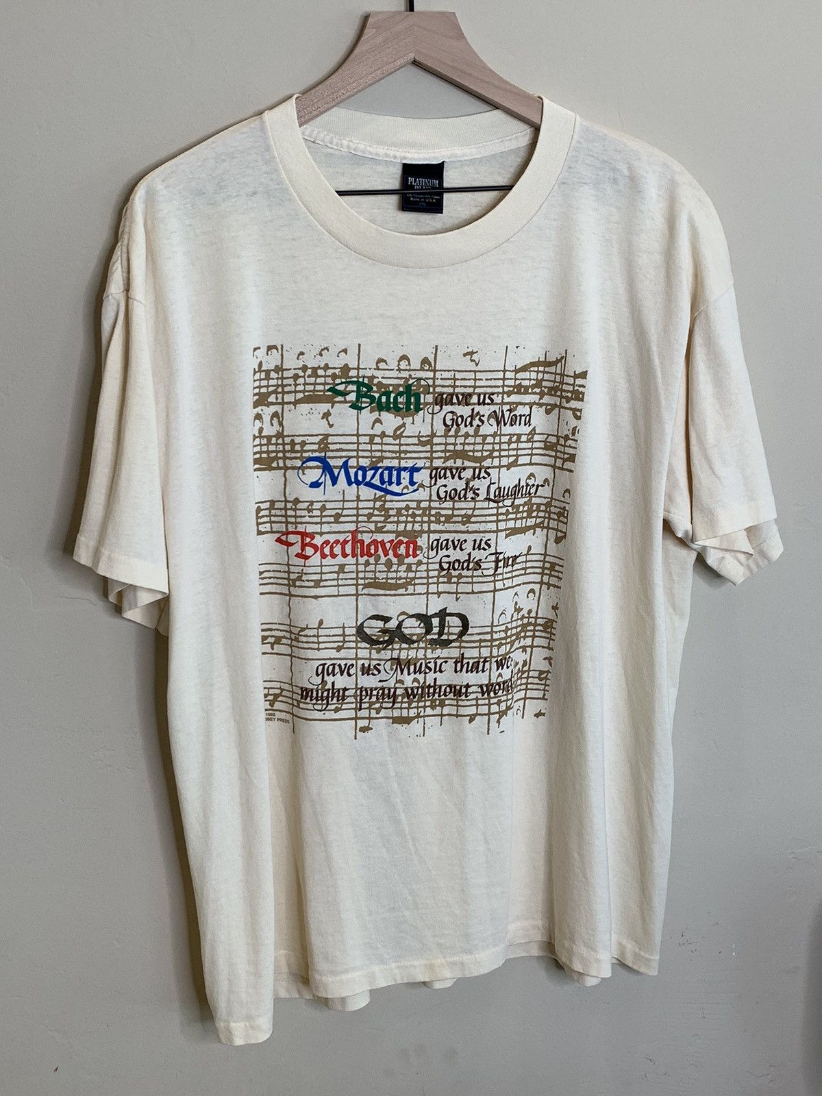 Other *RARE* Vintage 1995 God Gave Us Music Single Stitch T-Shirt Size US XL / EU 56 / 4 - 1 Thumbnail