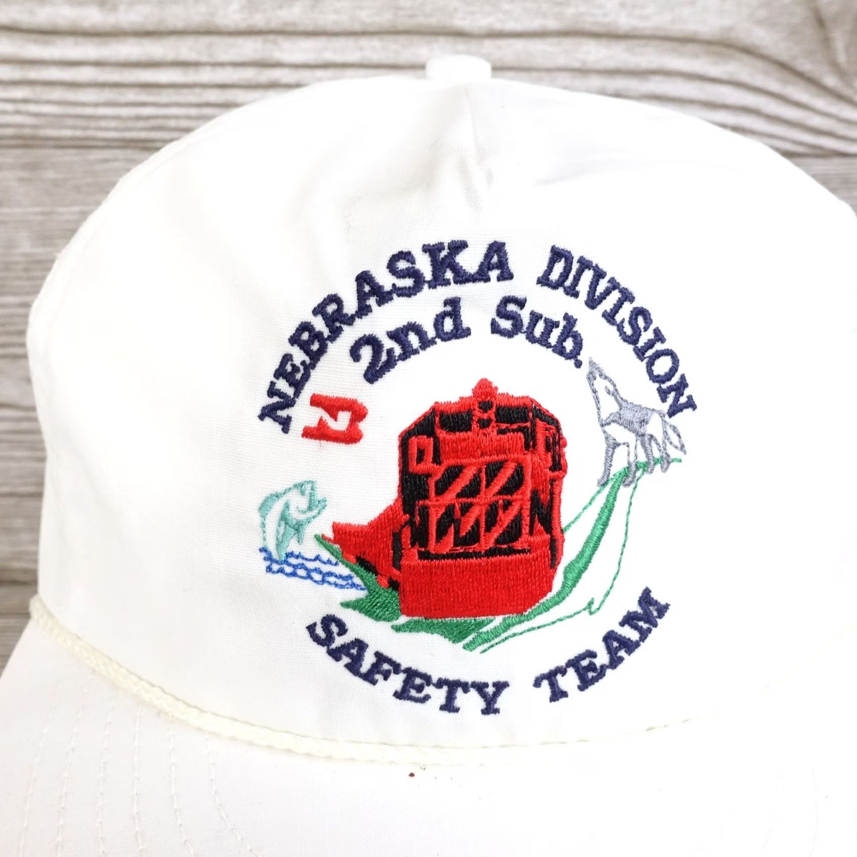 Rains VINTAGE NEBRASKA SAFETY TRAIN BASEBALL HAT CAP WHITE Size ONE SIZE - 2 Thumbnail