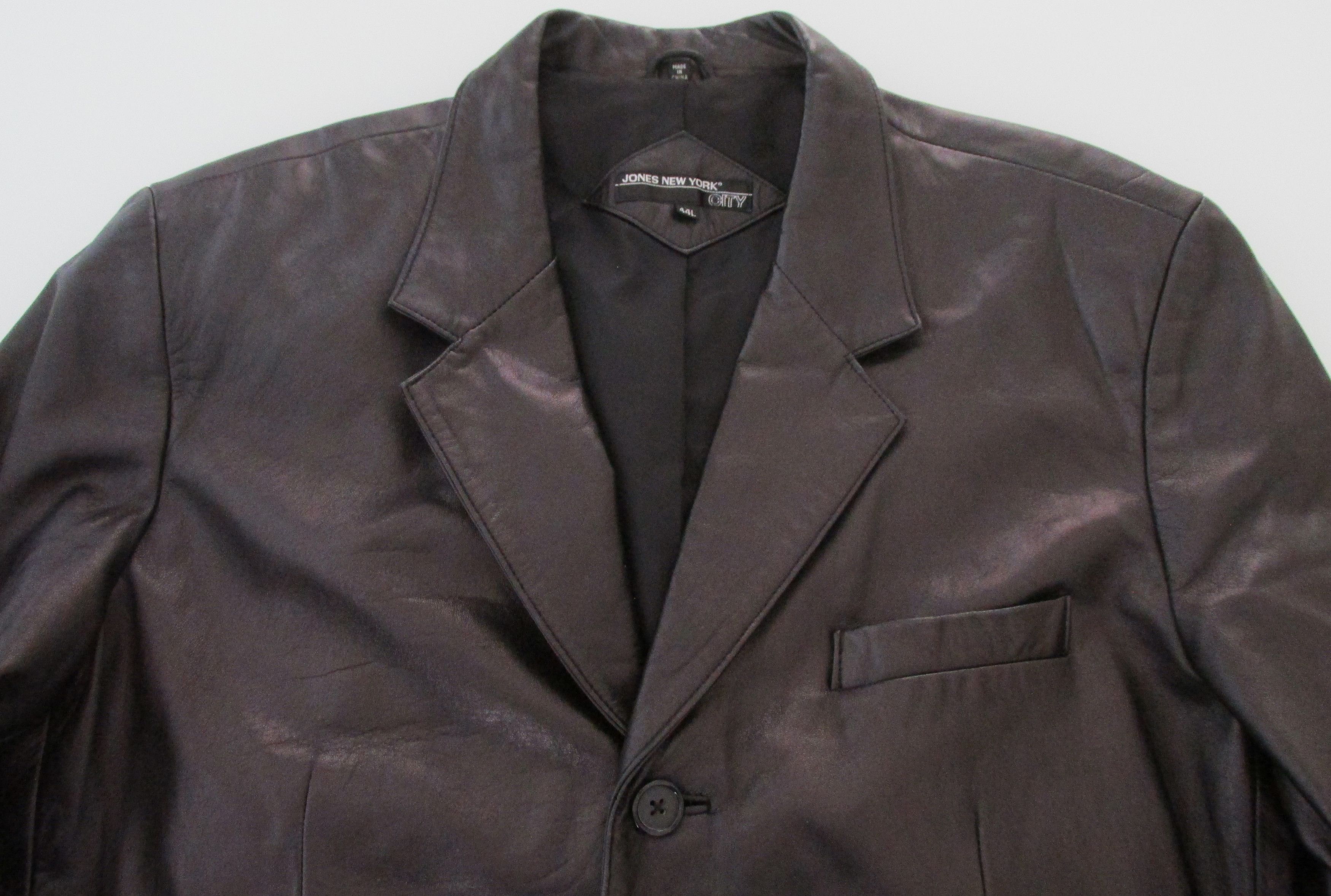 Jones New York Jones NY Men's Leather Jacket/Coat Size 44L Size US XL / EU 56 / 4 - 4 Thumbnail