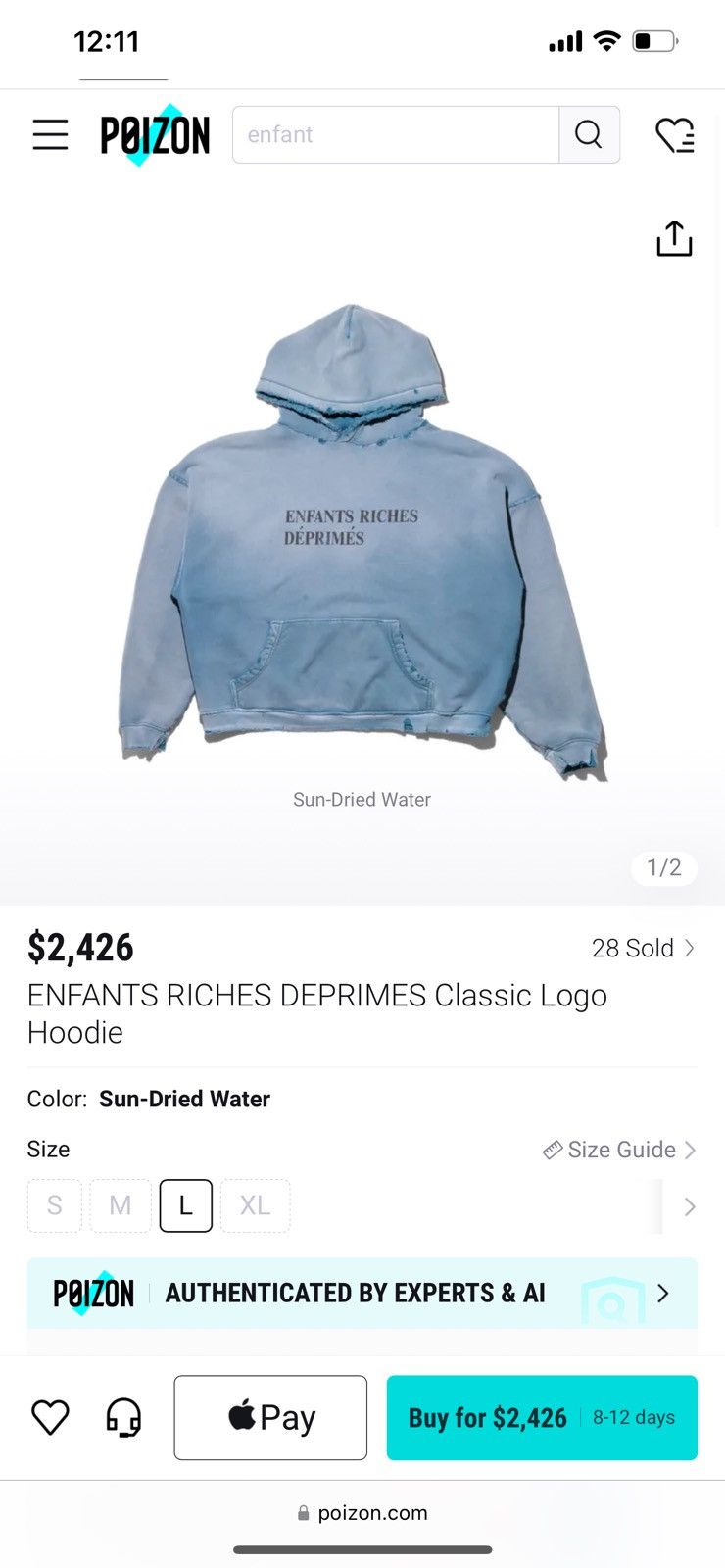 Enfants Riches Deprimes BRAND NEW ERD HOODIE BLUE ENFANTS RICHES DEPRIMES Size US L / EU 52-54 / 3 - 3 Thumbnail