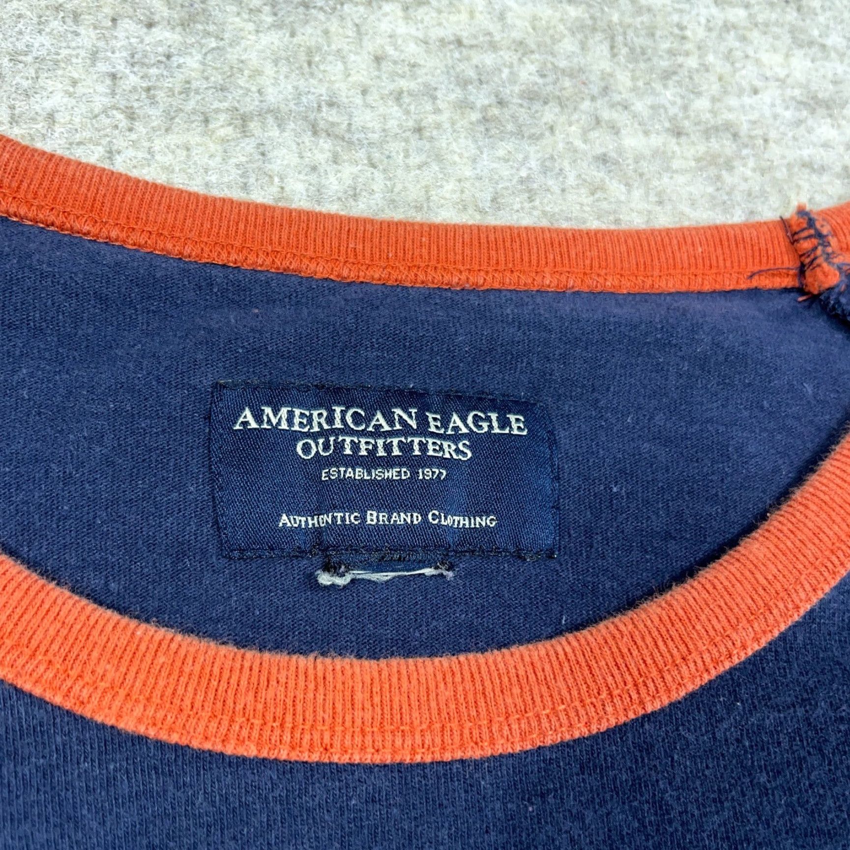 American Eagle Outfitters VINTAGE American Eagle Shirt Men XL Blue Orange Long Sleeve Faded Y2K 2000s LS Size US XL / EU 56 / 4 - 5 Thumbnail