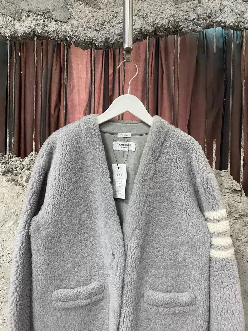 Thom Browne Thom Browne Leather and Fur Integrated Cardigan Jacket Size US XS / EU 42 / 0 - 3 Thumbnail