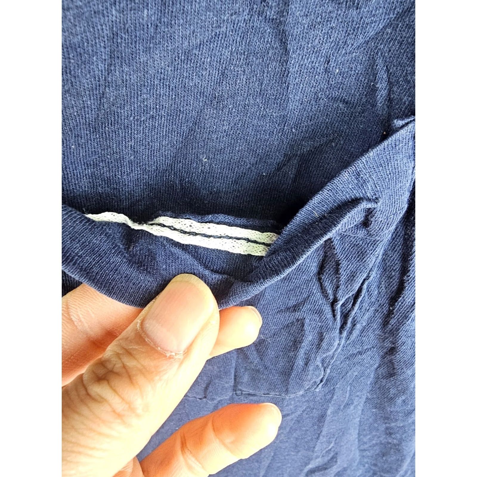 Vintage VINTAGE UNBRANDED T-SHIRT BLUE 80'S ONE POCKET SELVEDGE SINGLE STITCH SZ LARGE MEN Slim? No Size US L / EU 52-54 / 3 - 5 Thumbnail