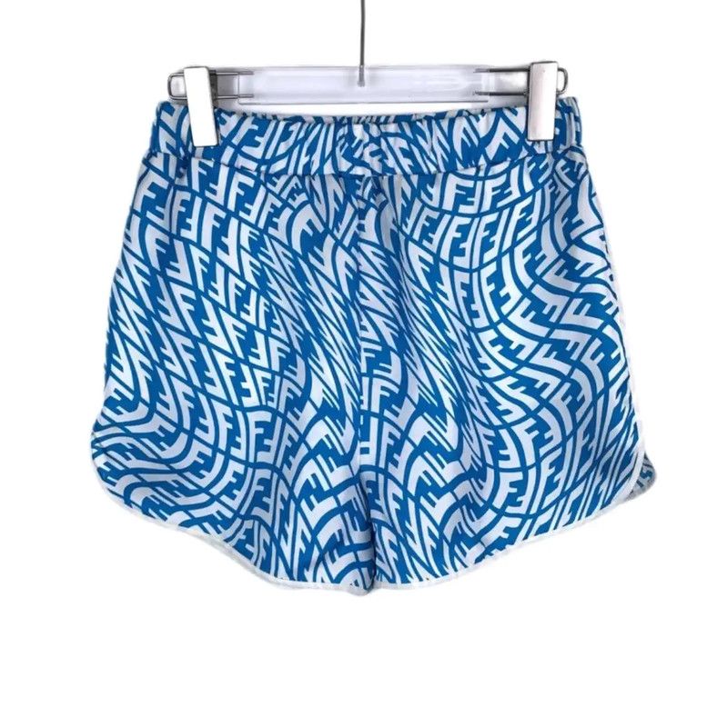 Fendi Fendi Blue Silk Men's Shorts 0089 Size US 32 / EU 48 - 1 Thumbnail