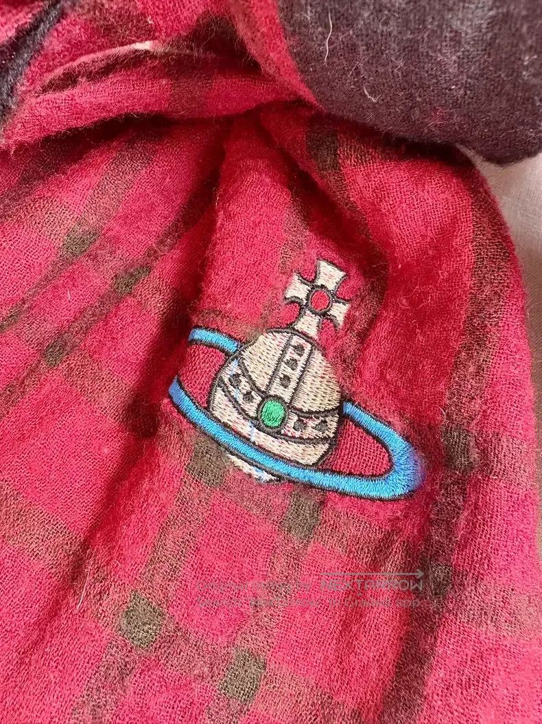 Vivienne Westwood Vivienne Westwood Reddish-brown plaid Saturn logo large sc Size ONE SIZE - 5 Thumbnail