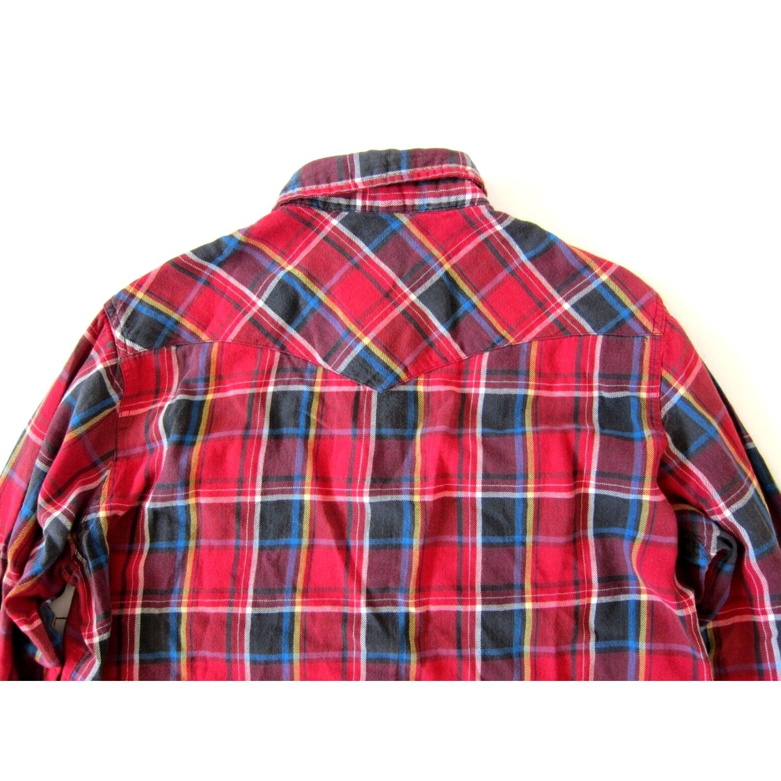Wrangler Vtg Wrangler Red Blue Plaid Button Down Long Sleeve Western Flannel Shirt Men L Size US L / EU 52-54 / 3 - 6 Thumbnail