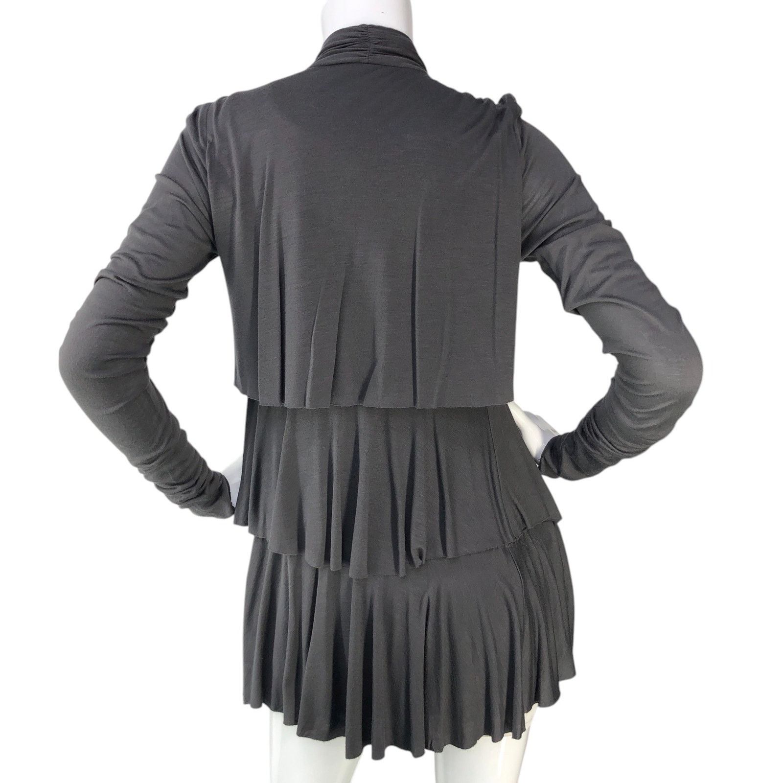 Bailey 44 Bailey 44 Size S Cardigan Open Tiered Ruffle Gray USA MADE Size S / US 4 / IT 40 - 7 Thumbnail