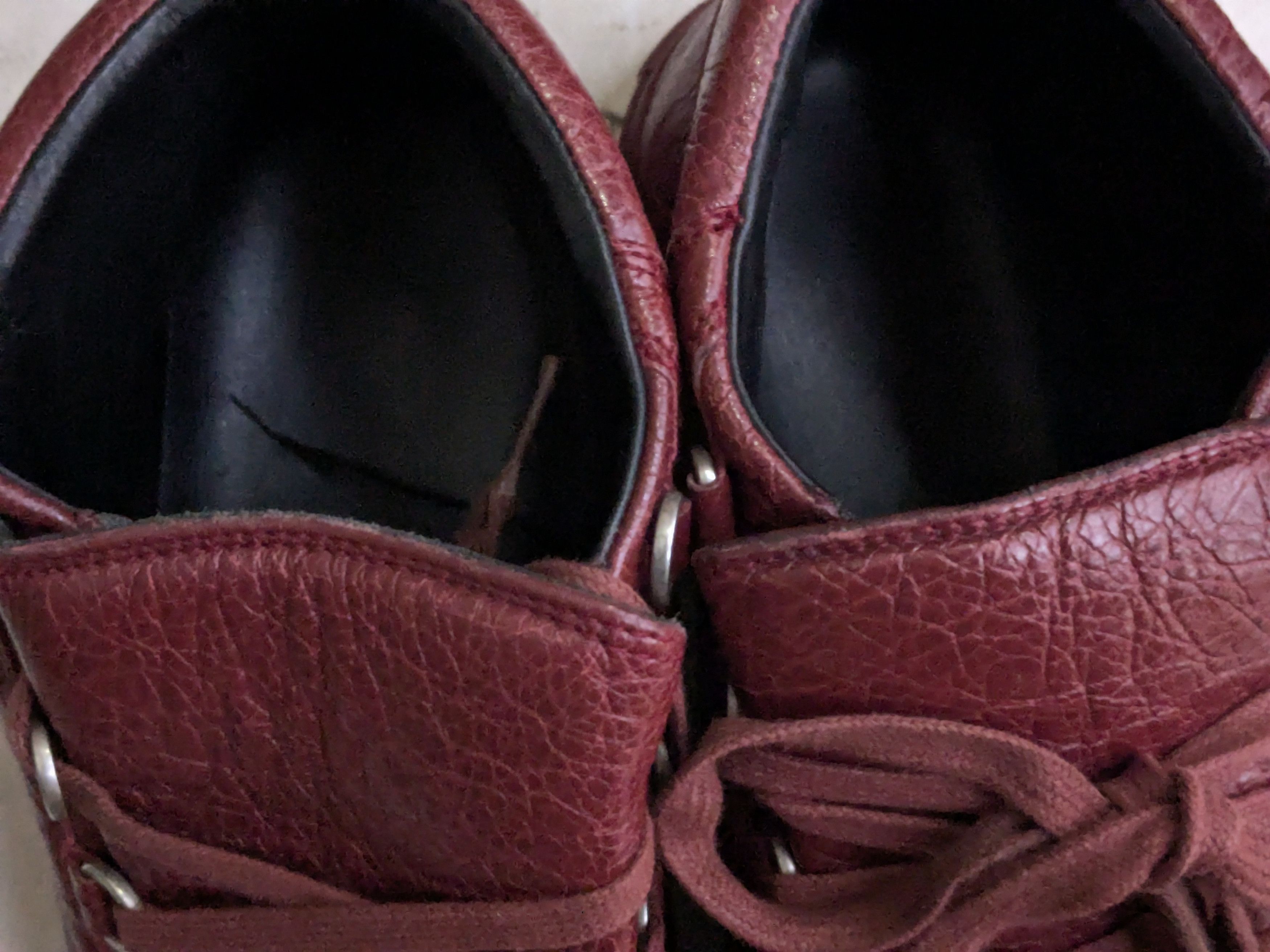 Balenciaga Balenciaga Arenas Burgundy Leather 12 High Tops Size US 12 / EU 45 - 4 Thumbnail