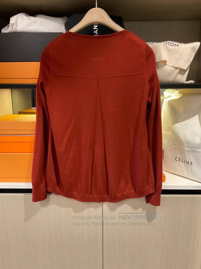 Loro Piana Loro Piana Burgundy Silk Cashmere Knit Top, Front 100% Sil Size XXS / US 00 / IT 34 - 6 Thumbnail