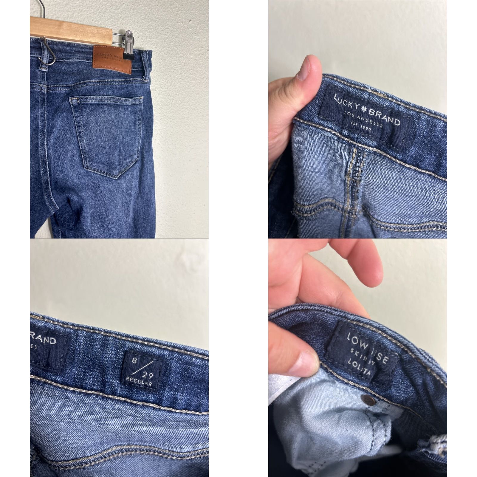 Lucky Brand Lucky Brand Womens Jeans 8/29 Dark Wash Low Rise Skinny Lolita 29x28 8 Blue Size 30" / US 8 / IT 44 - 9 Thumbnail