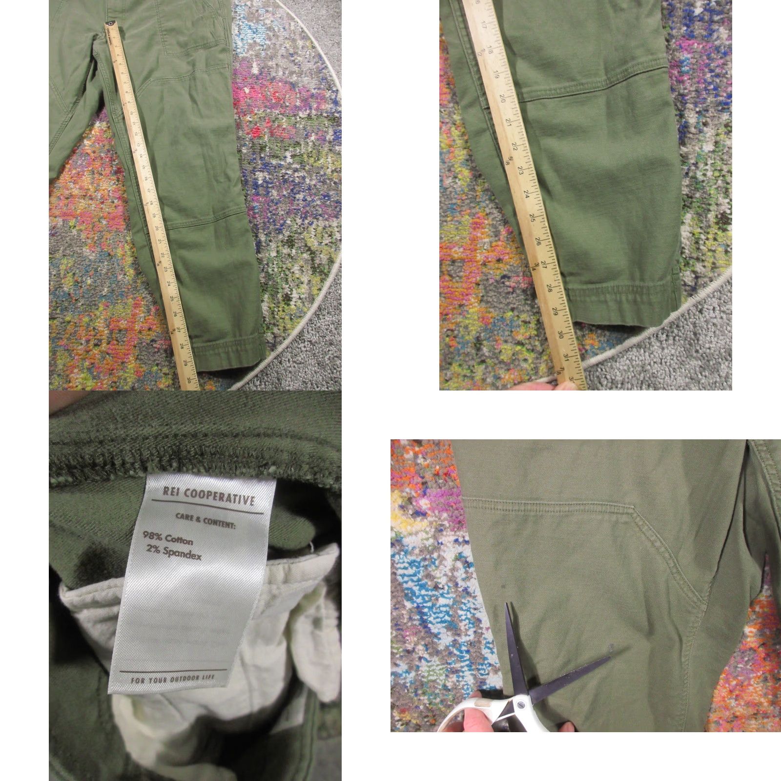 Vintage REI Co-op Trailsmith Jogger Pants Mens 40x30 Green Stretch Canvas Hiking Casual Baggy Style Pockets Logo 30 Inseam Regular Rise 10-12" Size US 40 / EU 56 - 8 Thumbnail