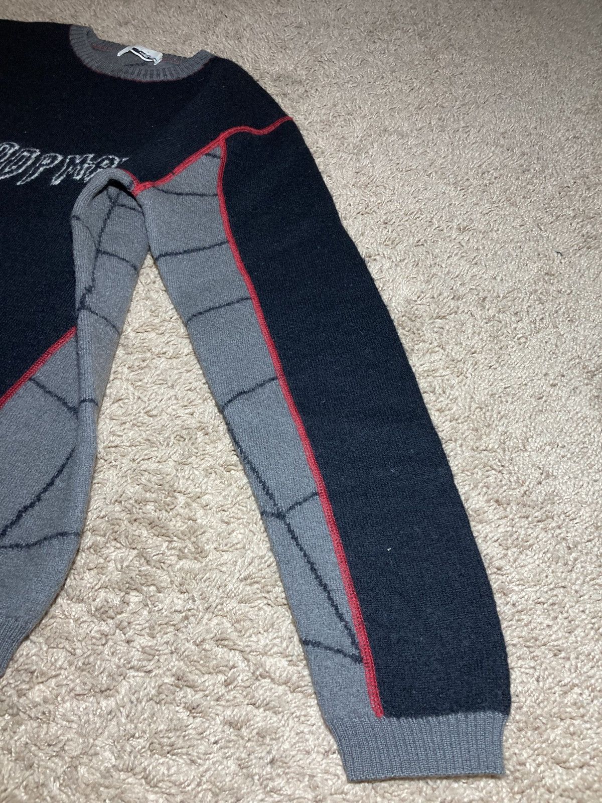 Japanese Brand 90s Scoopman Spiderman Spoof Web Knit Spider Comic Marvel 80 Size US M / EU 48-50 / 2 - 5 Thumbnail