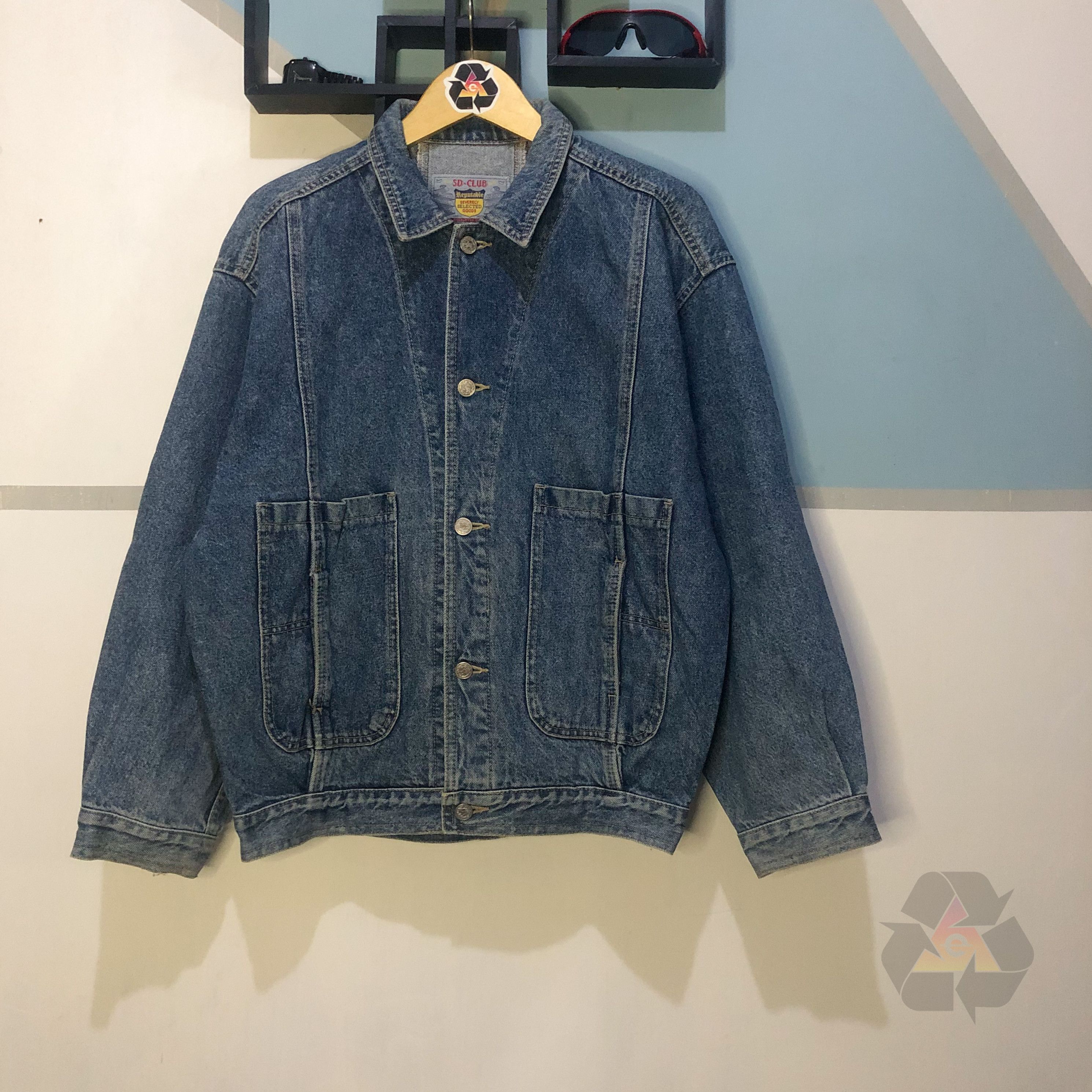 Vintage Vintage 90s SD CLUB Severely Selected Goods Denim Jacket Size US L / EU 52-54 / 3 - 1 Thumbnail
