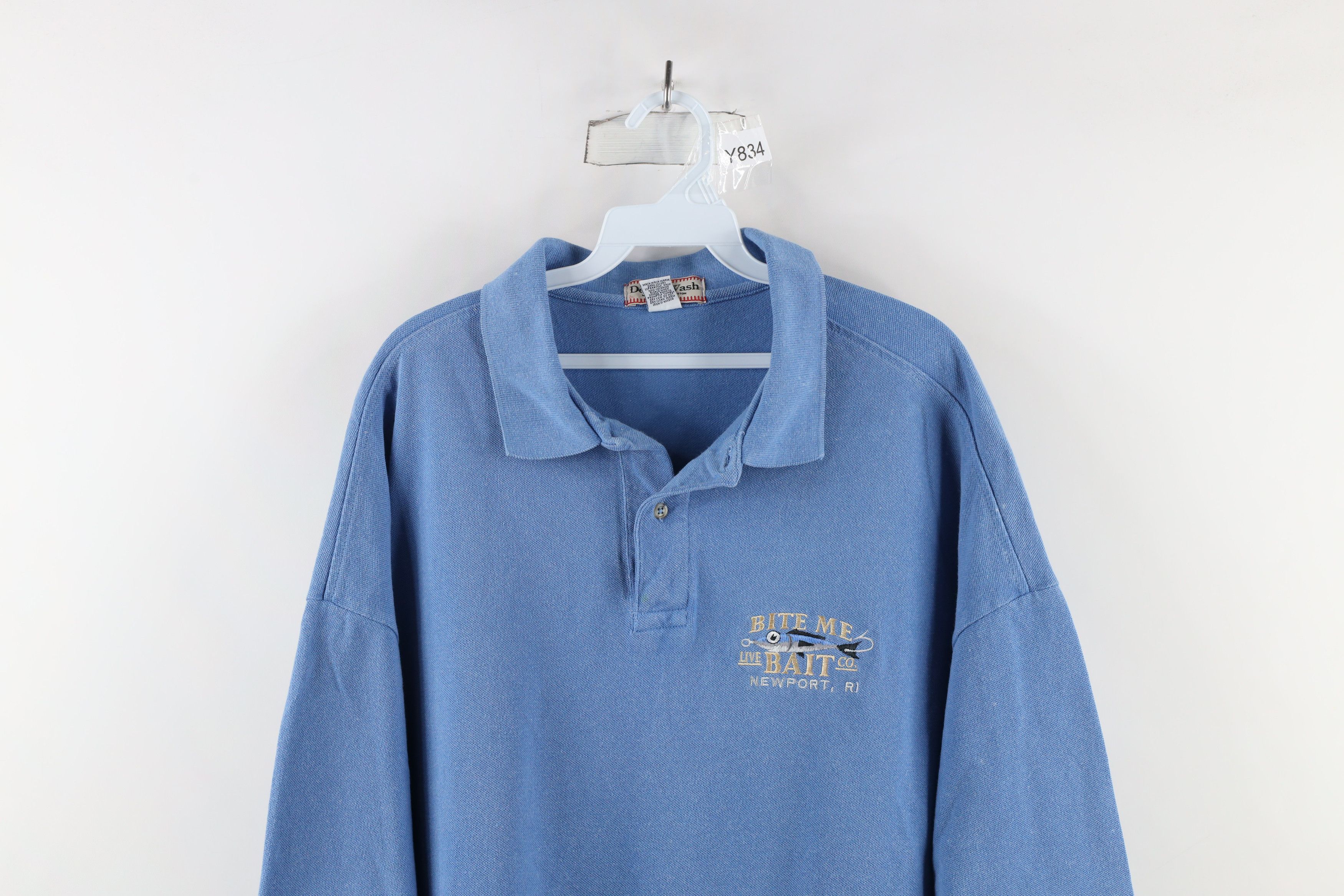 Vintage Vintage 90s Out Bite Me Live Bait Co Fishing Polo Shirt Size US XXL / EU 58 / 5 - 2 Thumbnail