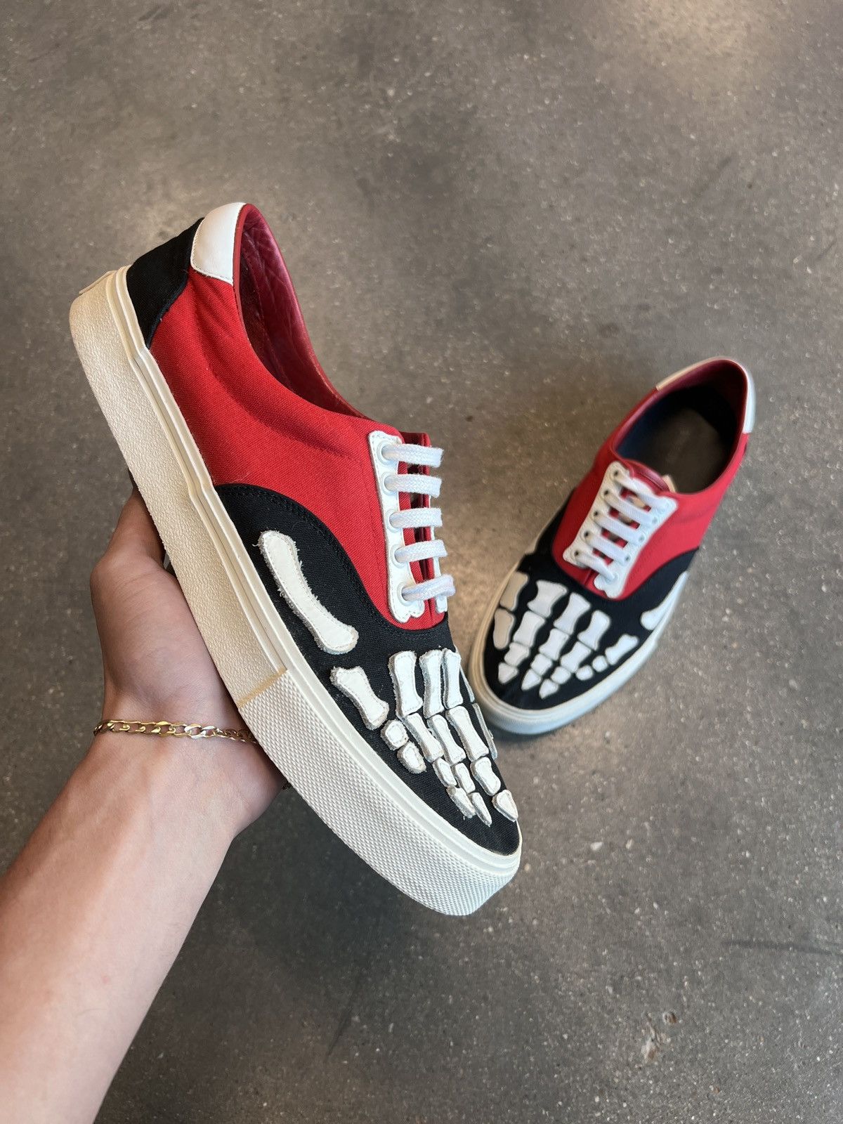 Amiri Amiri Skeleton Lace Up Sneakers Red Size US 11 / EU 44 - 1 Thumbnail