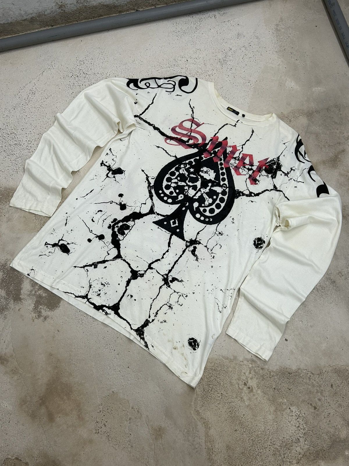 Designer Smet – Distressed Spade Graphic, Gothic Vintage Look Size US L / EU 52-54 / 3 - 3 Thumbnail
