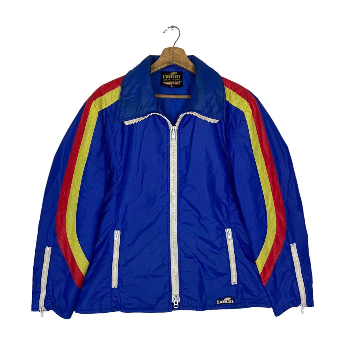 image of Vintage Braun Sportmoden Multicolor Full Zipper Jacket, Men's (Size Large)