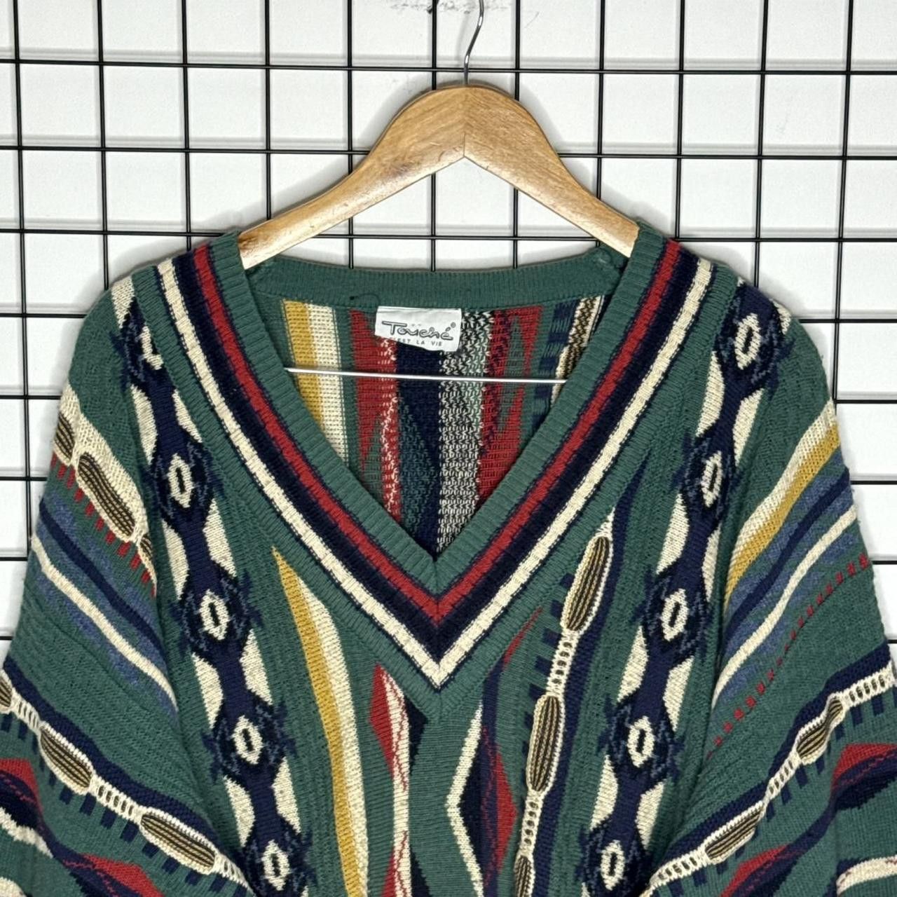 Vintage Vintage 90s Coogi Style Jumper Cable Knit Retro Size US XL / EU 56 / 4 - 2 Thumbnail