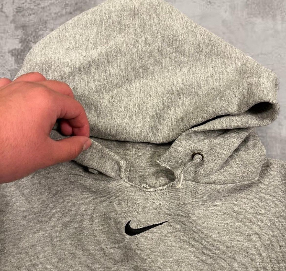 Nike Vintage 90s Nike Gray Swoosh Hoodie (Size L) Size US L / EU 52-54 / 3 - 4 Thumbnail