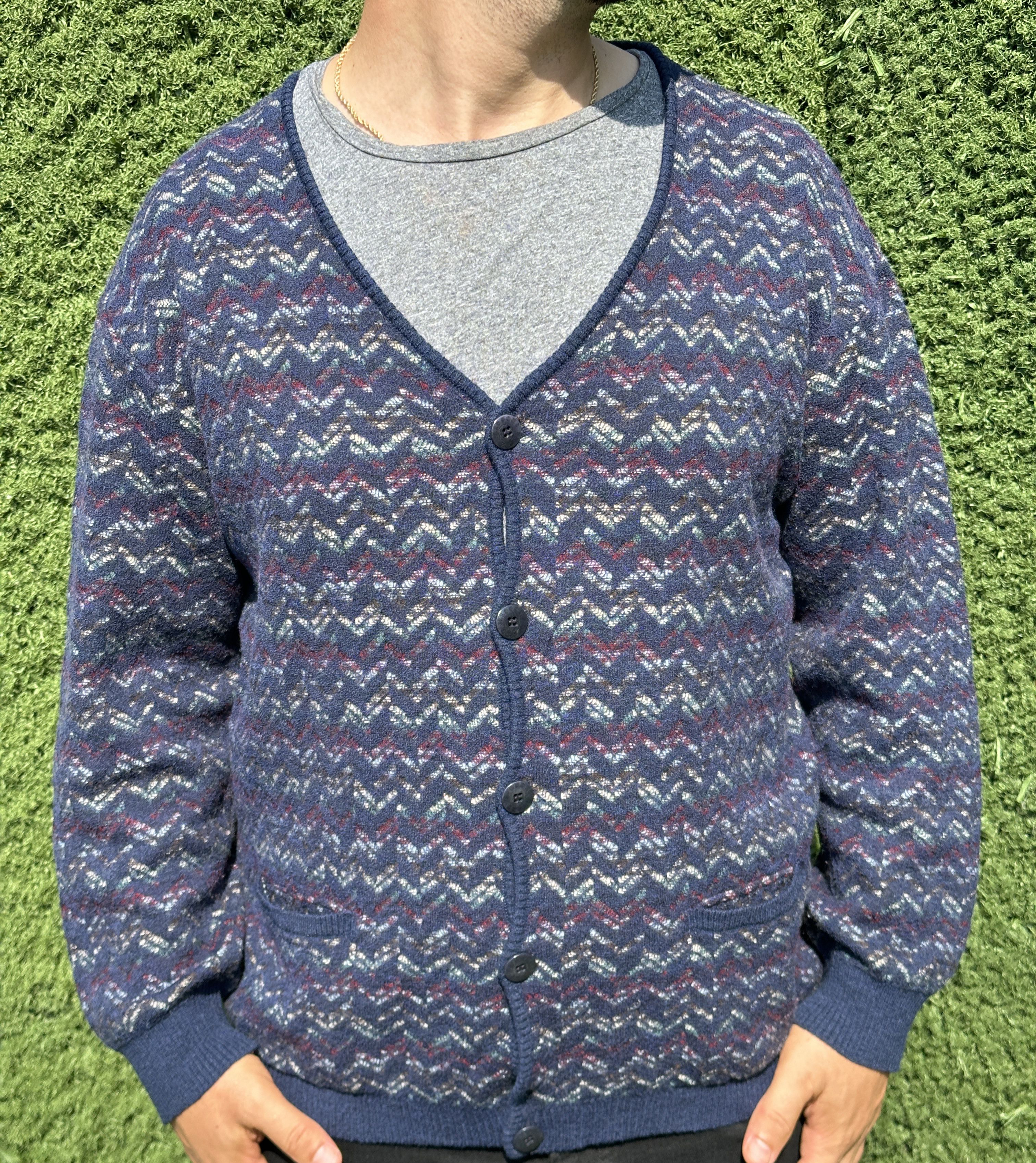 Missoni Missoni Sport Cardigan 3D Knit Retro Sweater Size 54 Size US L / EU 52-54 / 3 - 1 Thumbnail