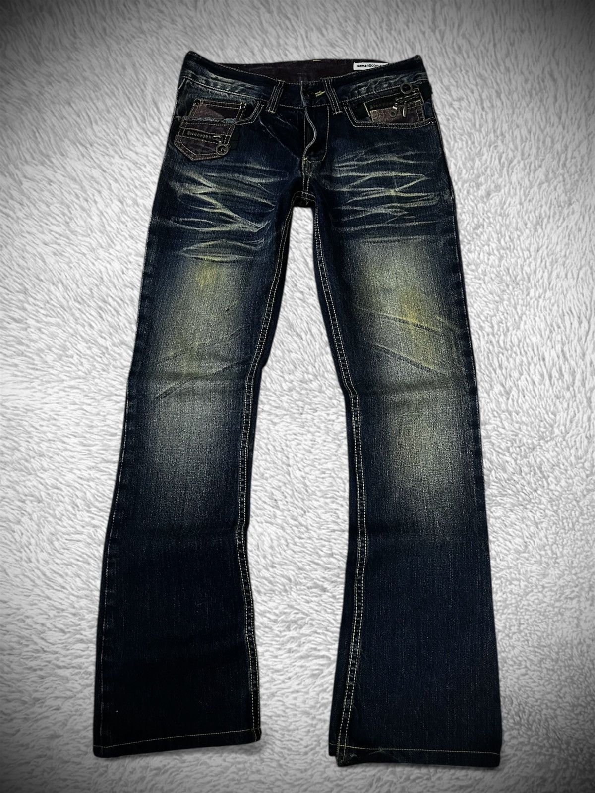 If Six Was Nine rare japanese brand semantic design bondage flare jeans Size US 31 - 1 Thumbnail