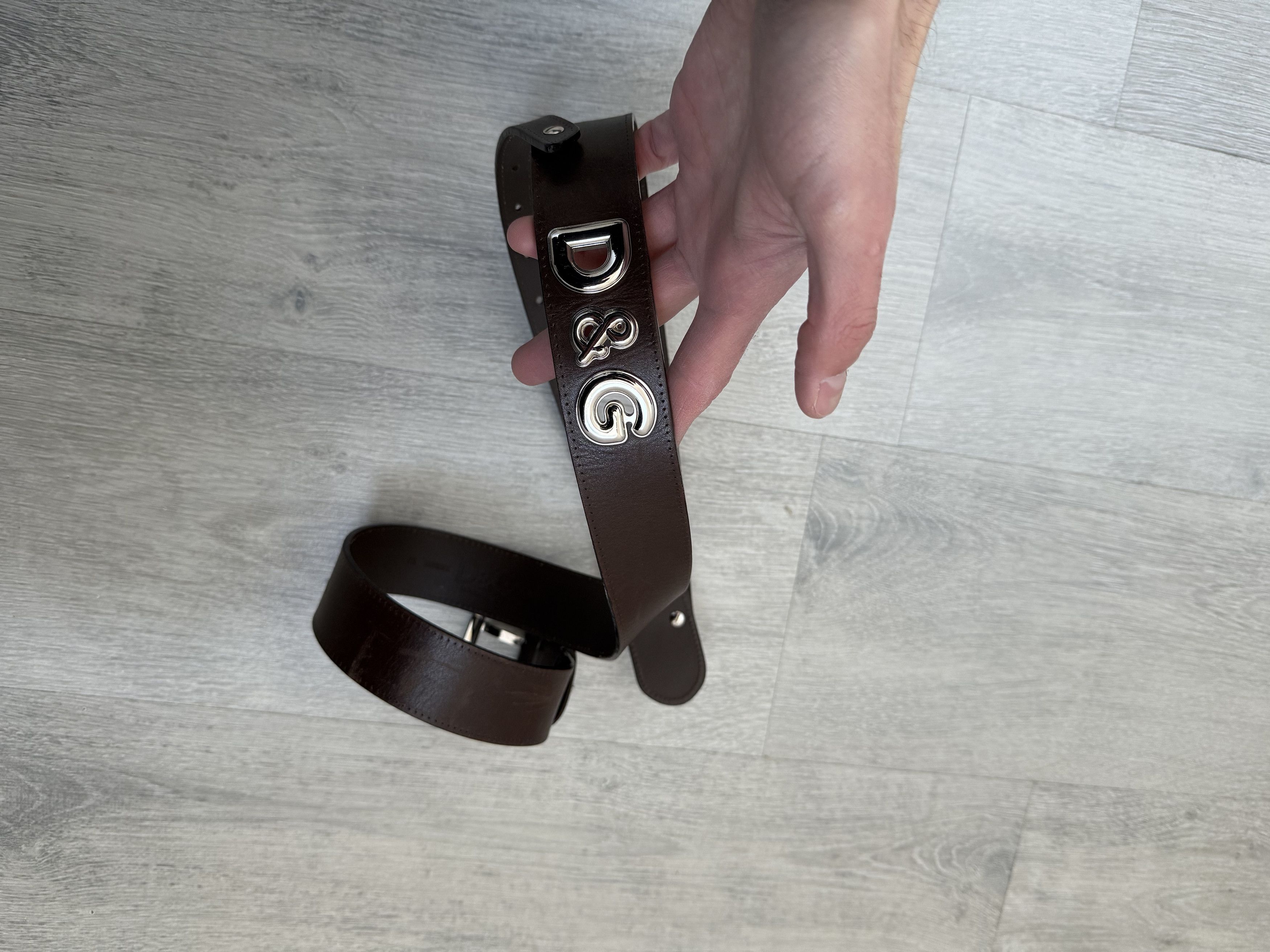 Dolce & Gabbana RARE avantgarde Dolce & Gabbana DG logo leather belt Size 34 - 9 Thumbnail